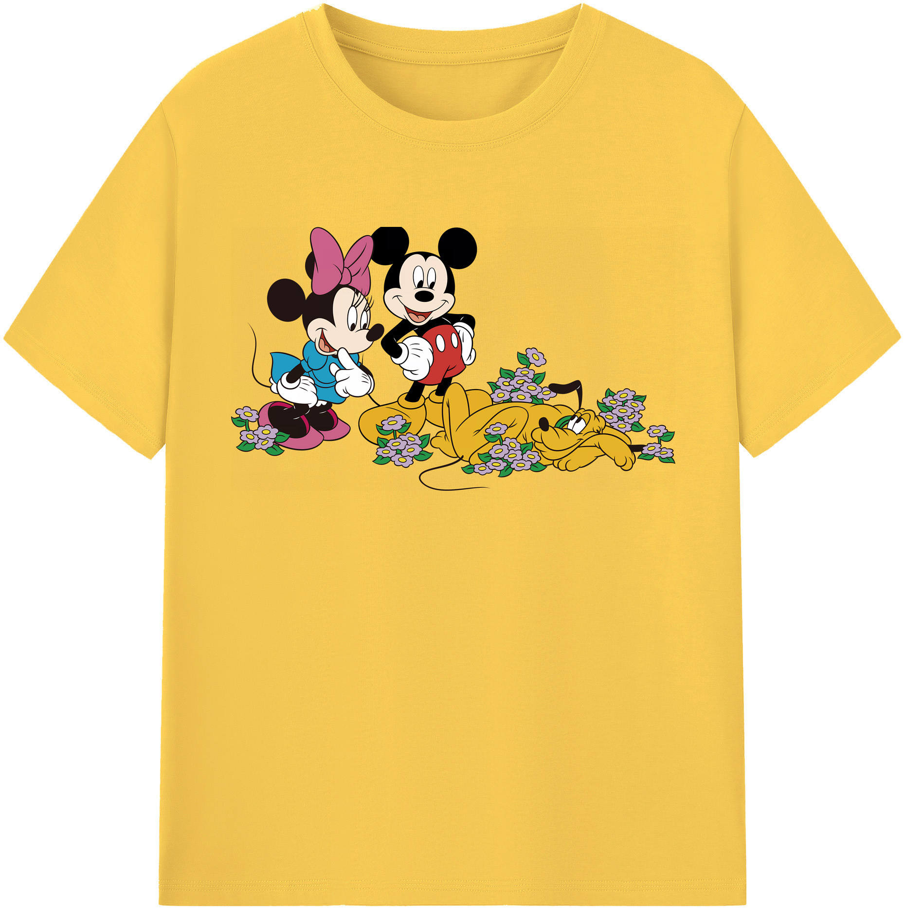 （画像用） ミッキーマウス Mickey Mouse 綿100％半袖Tシャツ（フロントプリント）