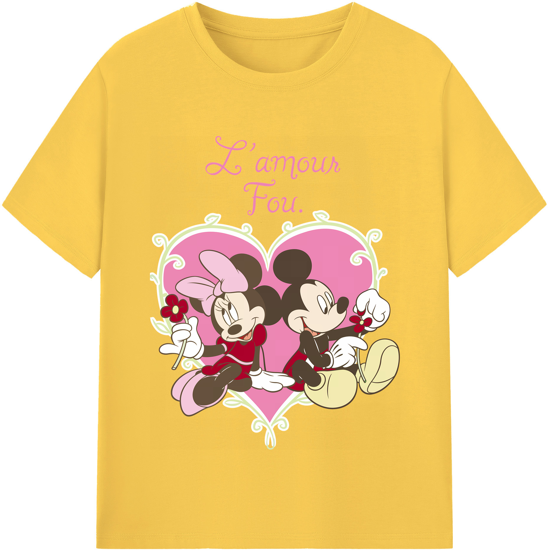 （画像用） ミッキーマウス Mickey Mouse 綿100％半袖Tシャツ（フロントプリント）