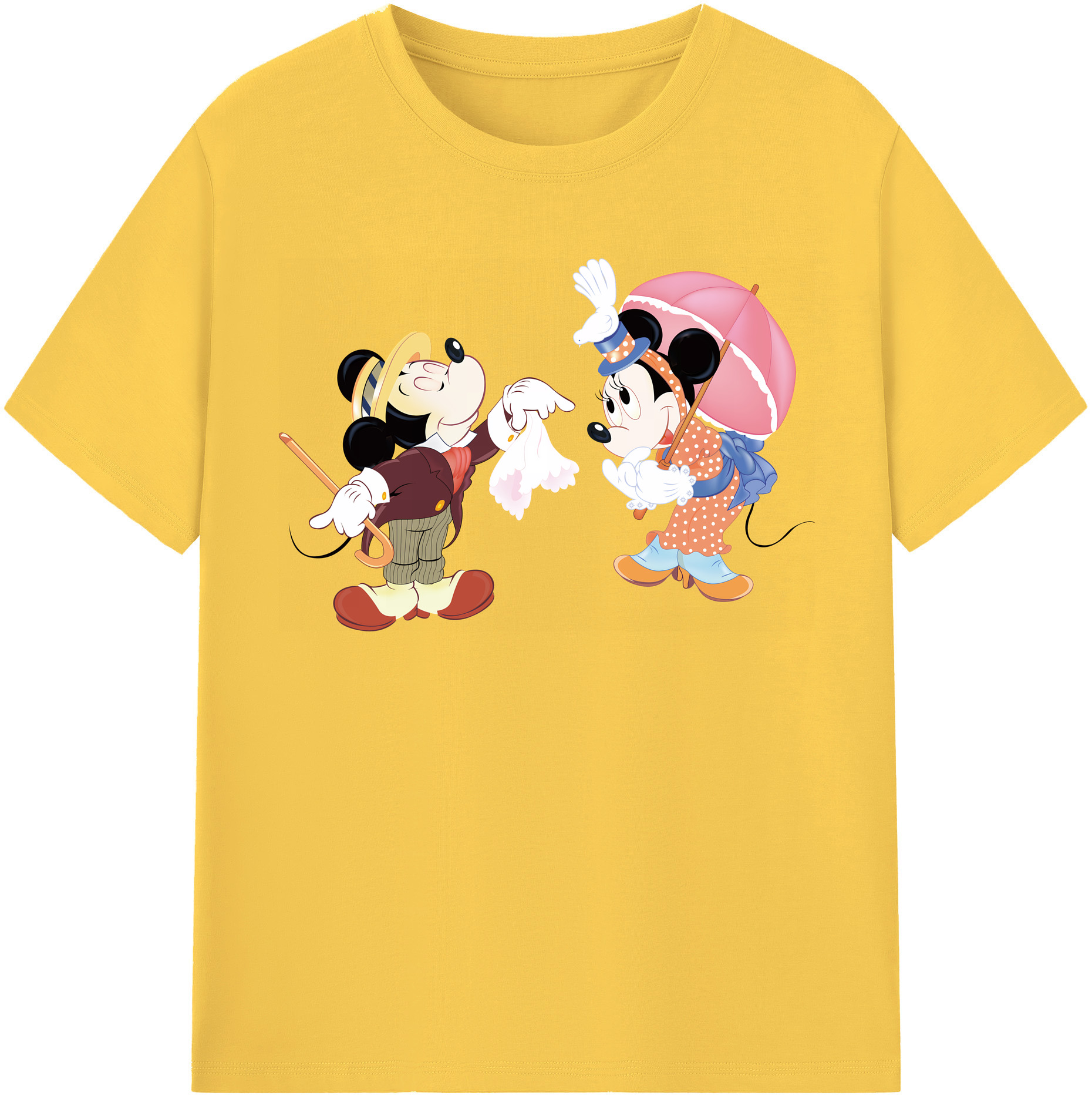 （画像用） ミッキーマウス Mickey Mouse 綿100％半袖Tシャツ（フロントプリント）
