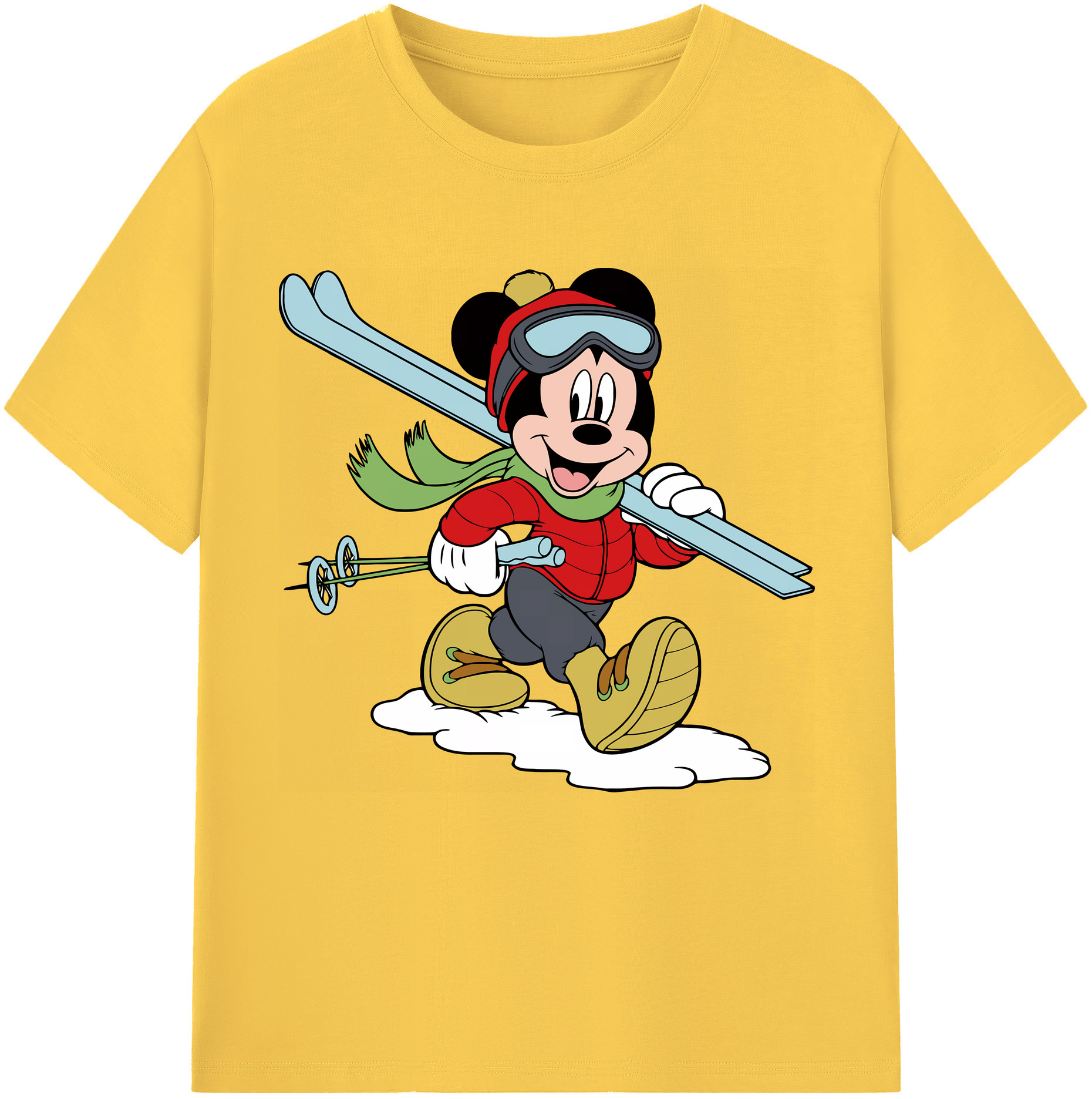 （画像用） ミッキーマウス Mickey Mouse 綿100％半袖Tシャツ（フロントプリント）