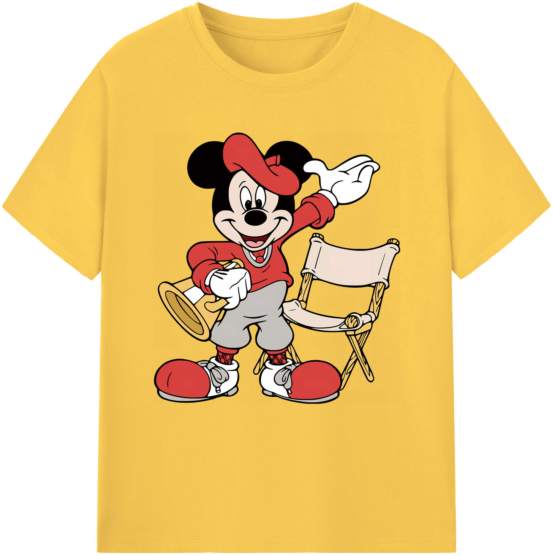 （画像用） ミッキーマウス Mickey Mouse 綿100％半袖Tシャツ（フロントプリント）