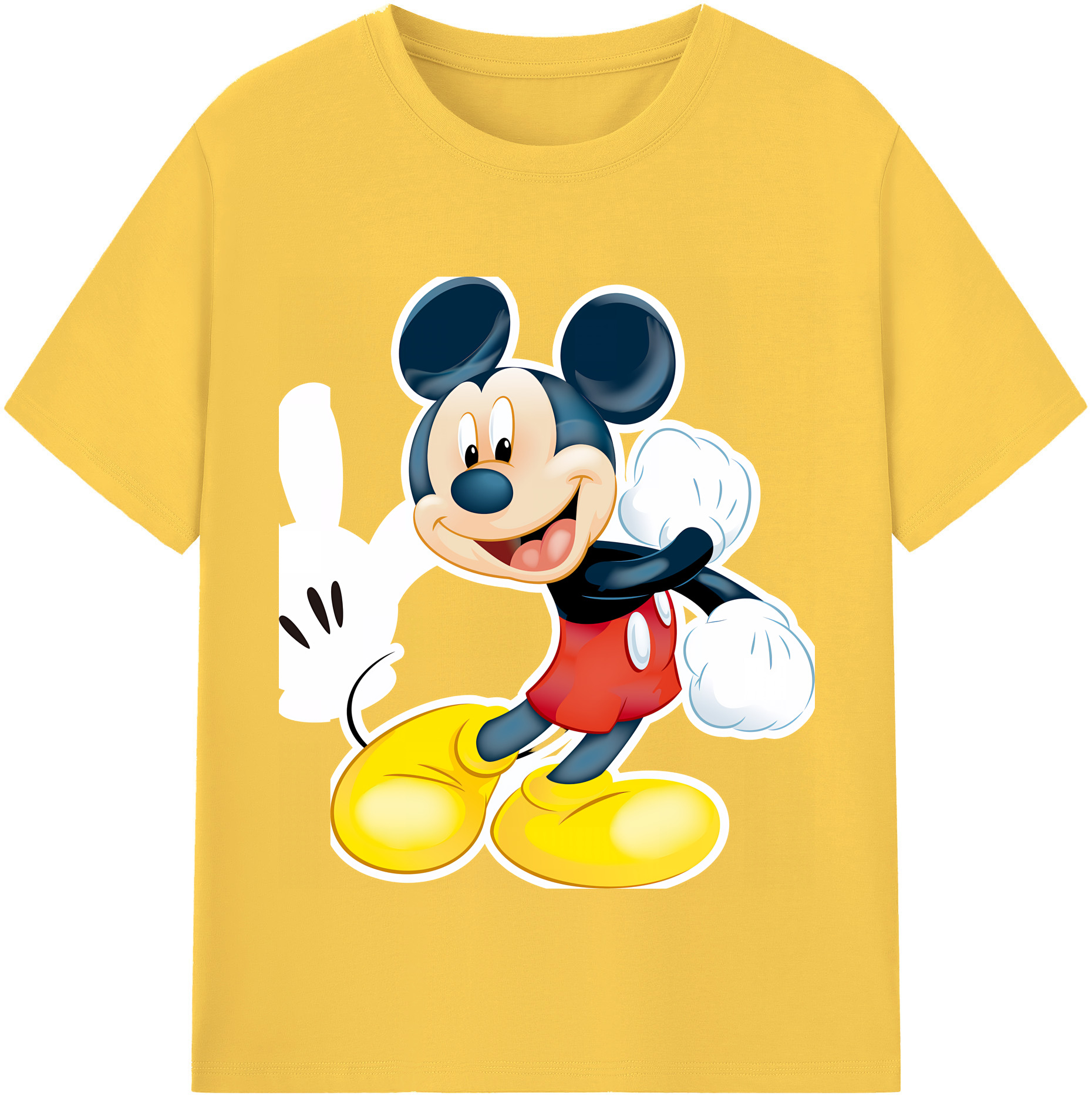 （画像用） ミッキーマウス Mickey Mouse 綿100％半袖Tシャツ（フロントプリント）
