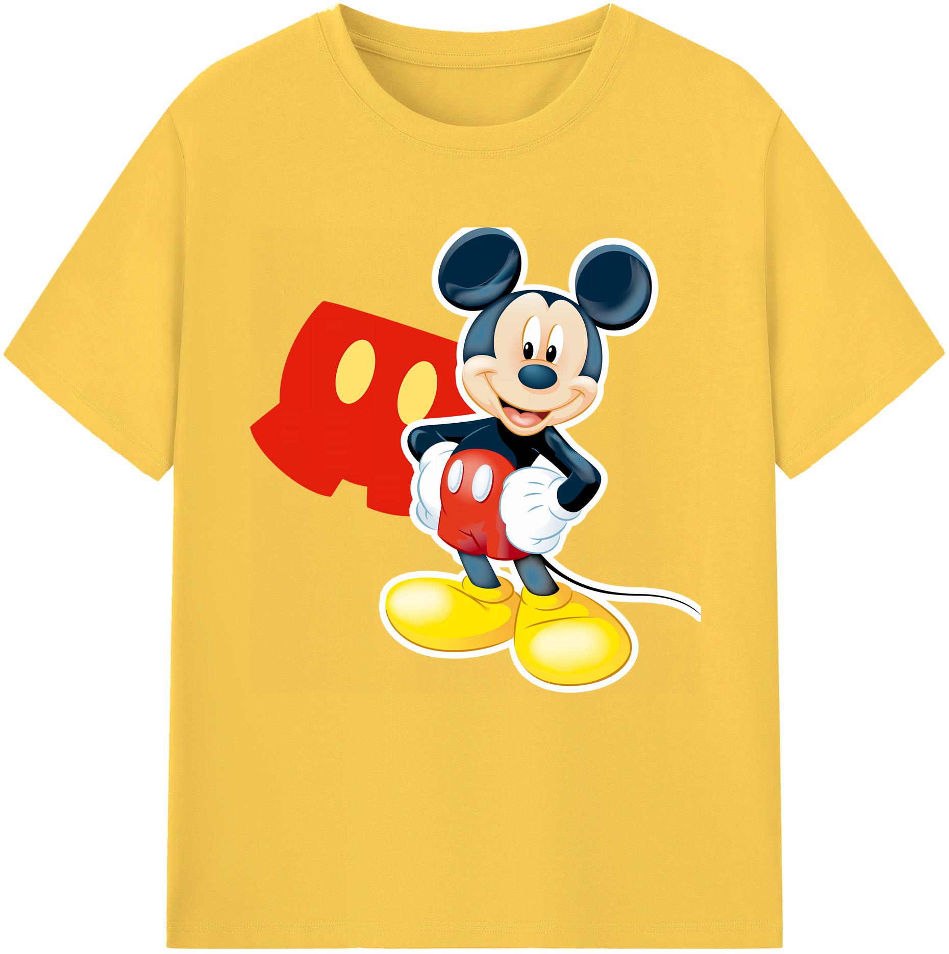 （画像用） ミッキーマウス Mickey Mouse 綿100％半袖Tシャツ（フロントプリント）