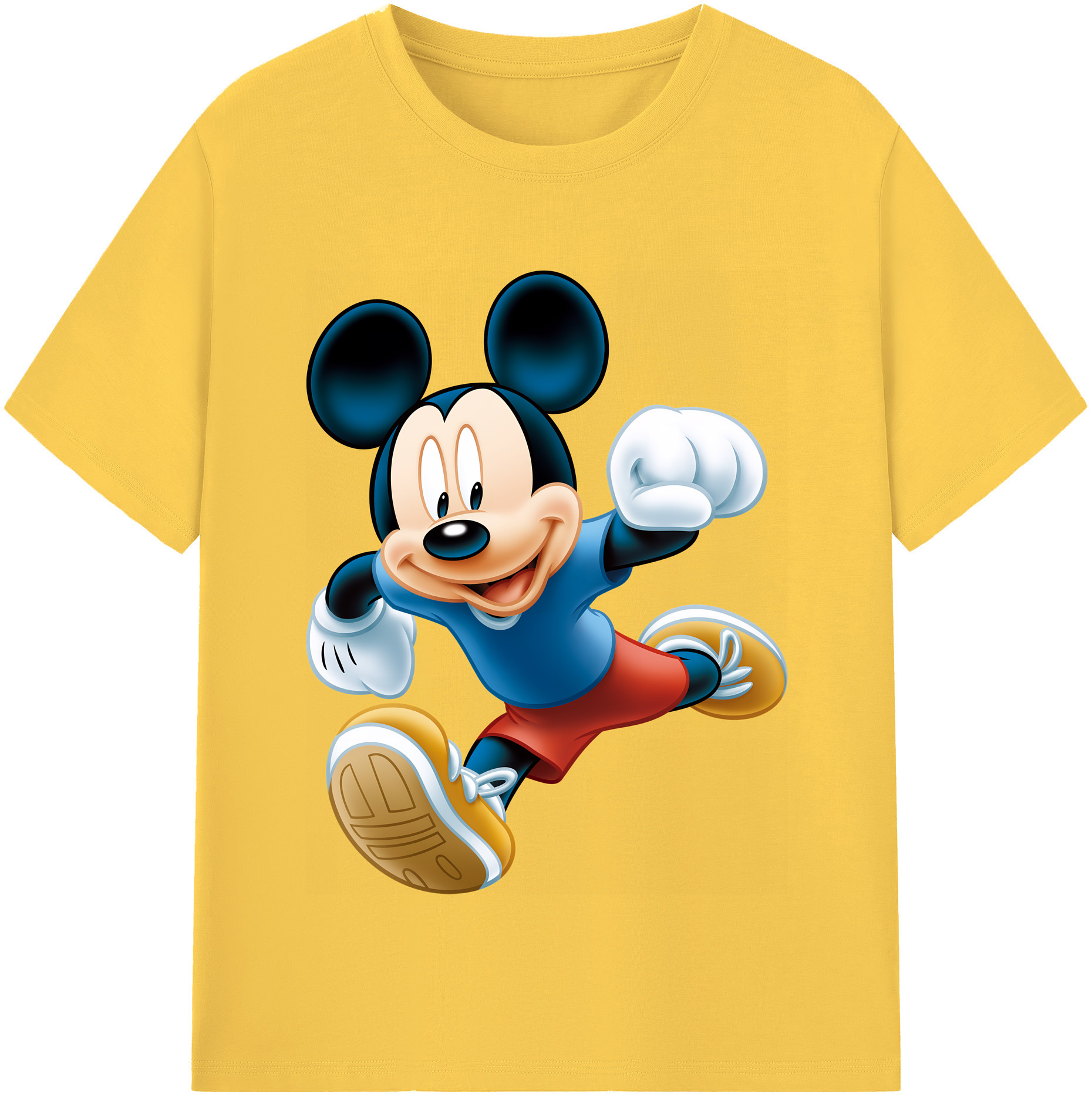 （画像用） ミッキーマウス Mickey Mouse 綿100％半袖Tシャツ（フロントプリント）