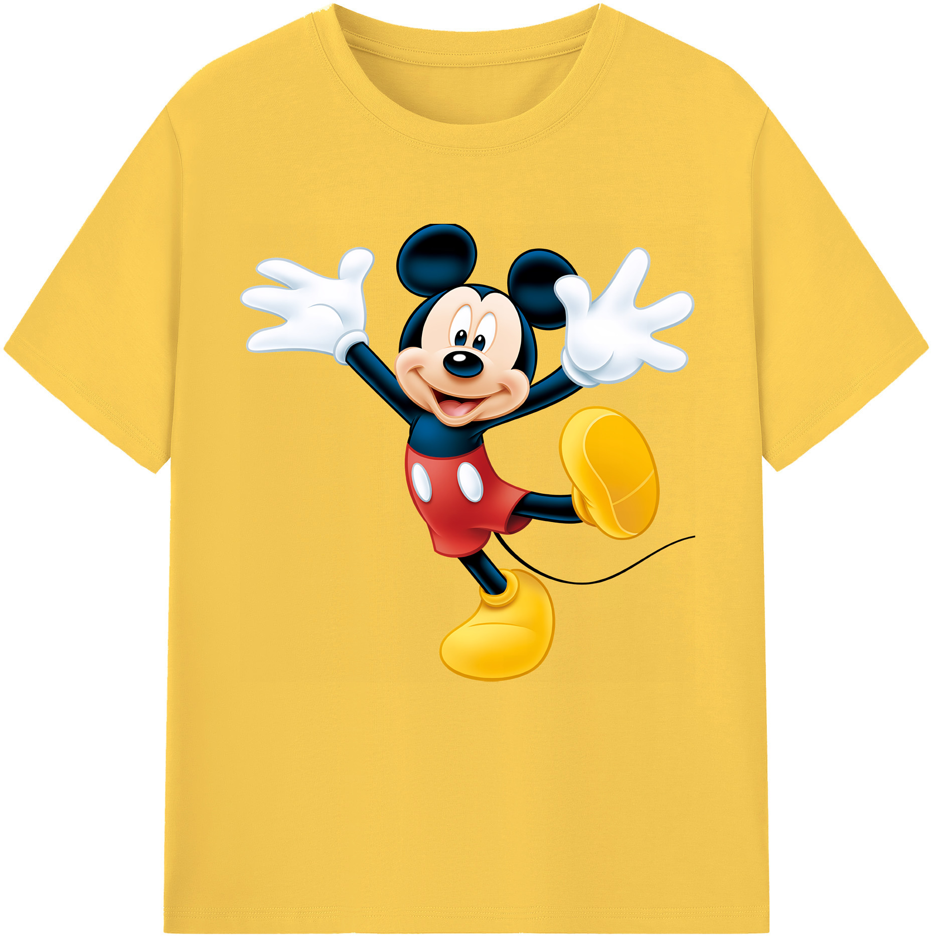 （画像用） ミッキーマウス Mickey Mouse 綿100％半袖Tシャツ（フロントプリント）