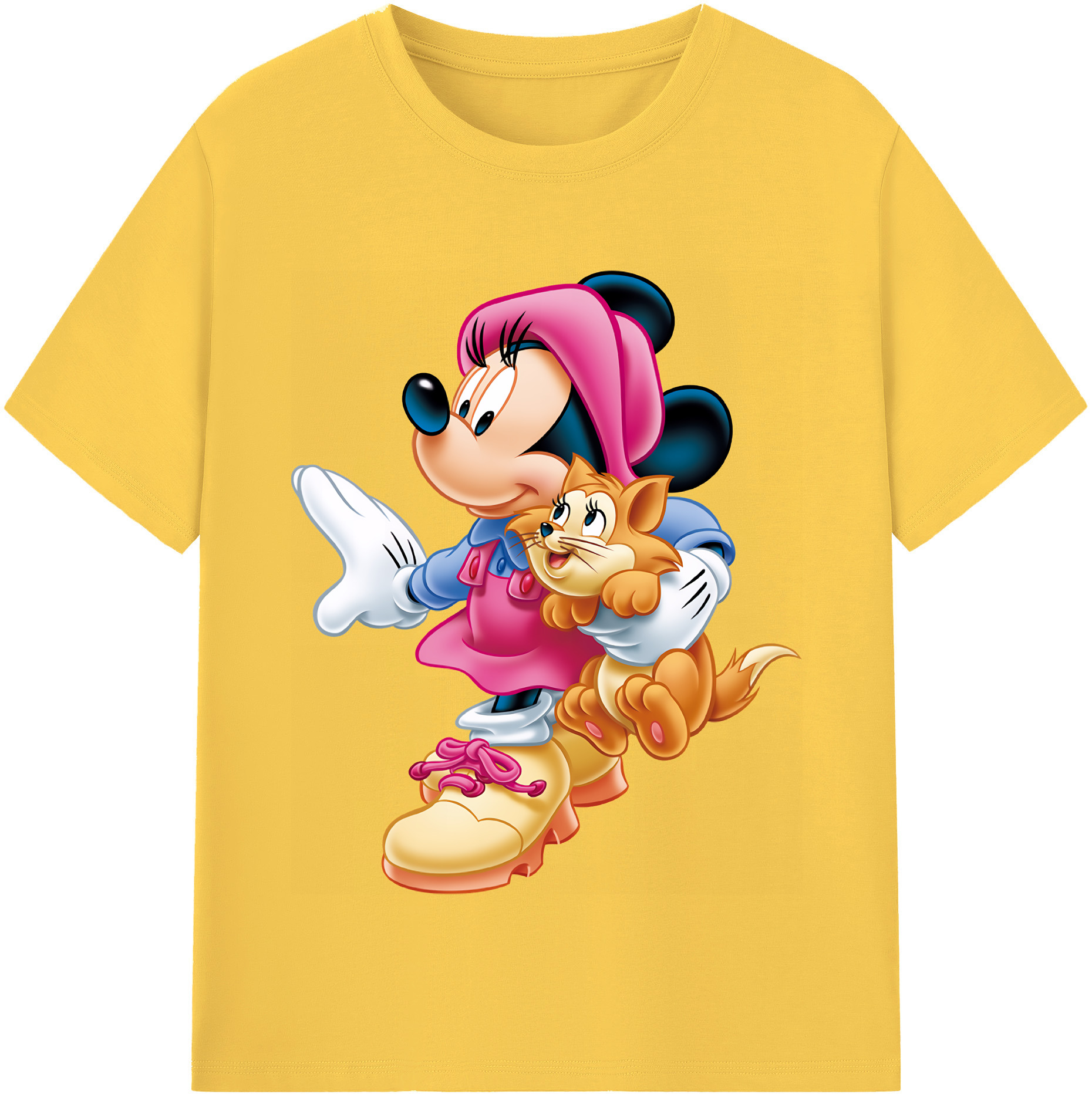 （画像用） ミッキーマウス Mickey Mouse 綿100％半袖Tシャツ（フロントプリント）