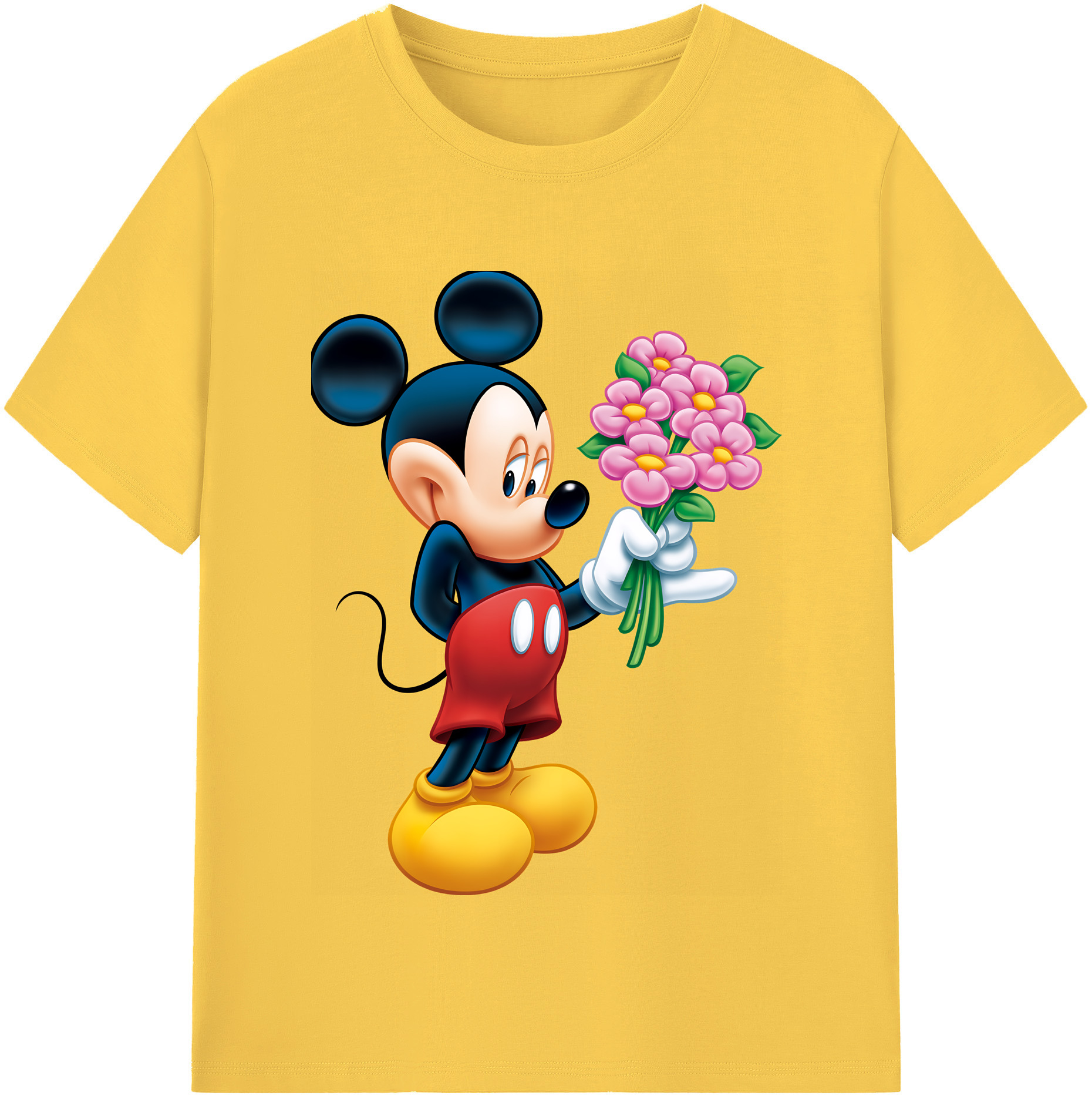 （画像用） ミッキーマウス Mickey Mouse 綿100％半袖Tシャツ（フロントプリント）