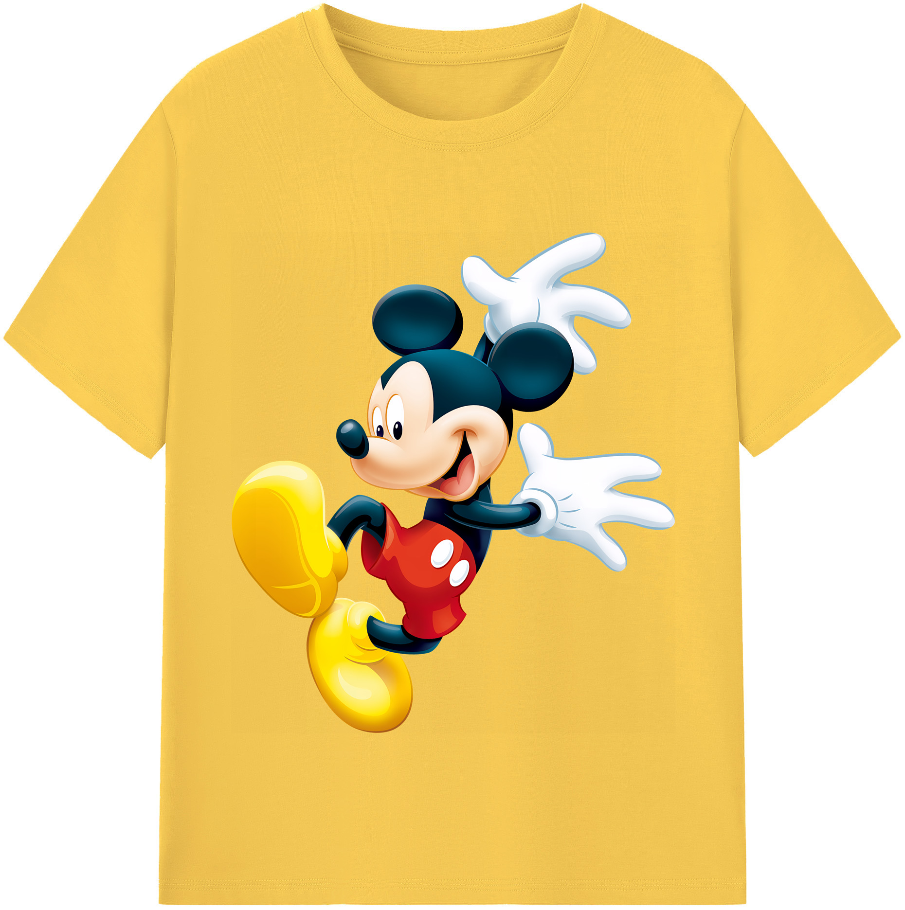 （画像用） ミッキーマウス Mickey Mouse 綿100％半袖Tシャツ（フロントプリント）