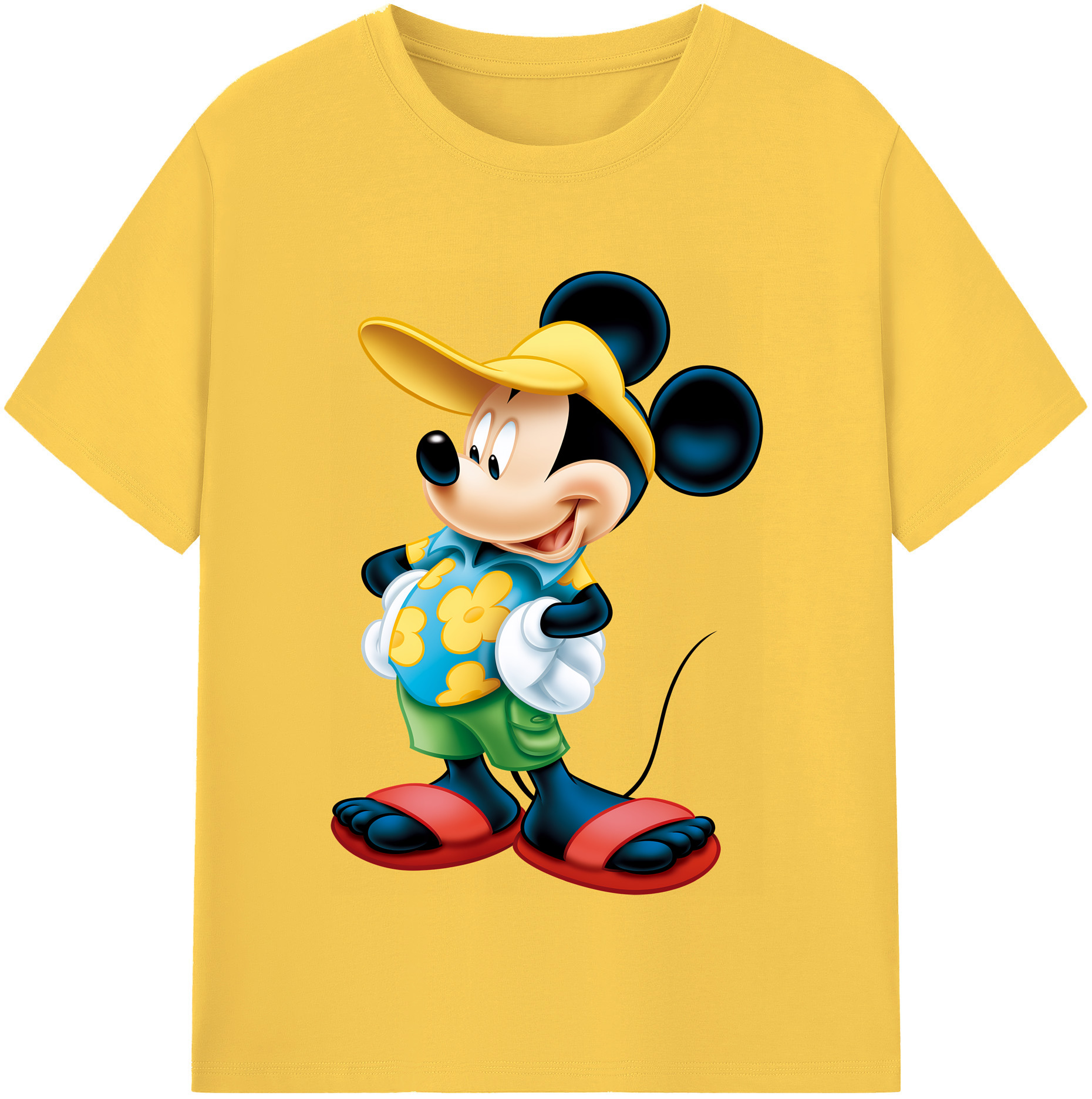 （画像用） ミッキーマウス Mickey Mouse 綿100％半袖Tシャツ（フロントプリント）