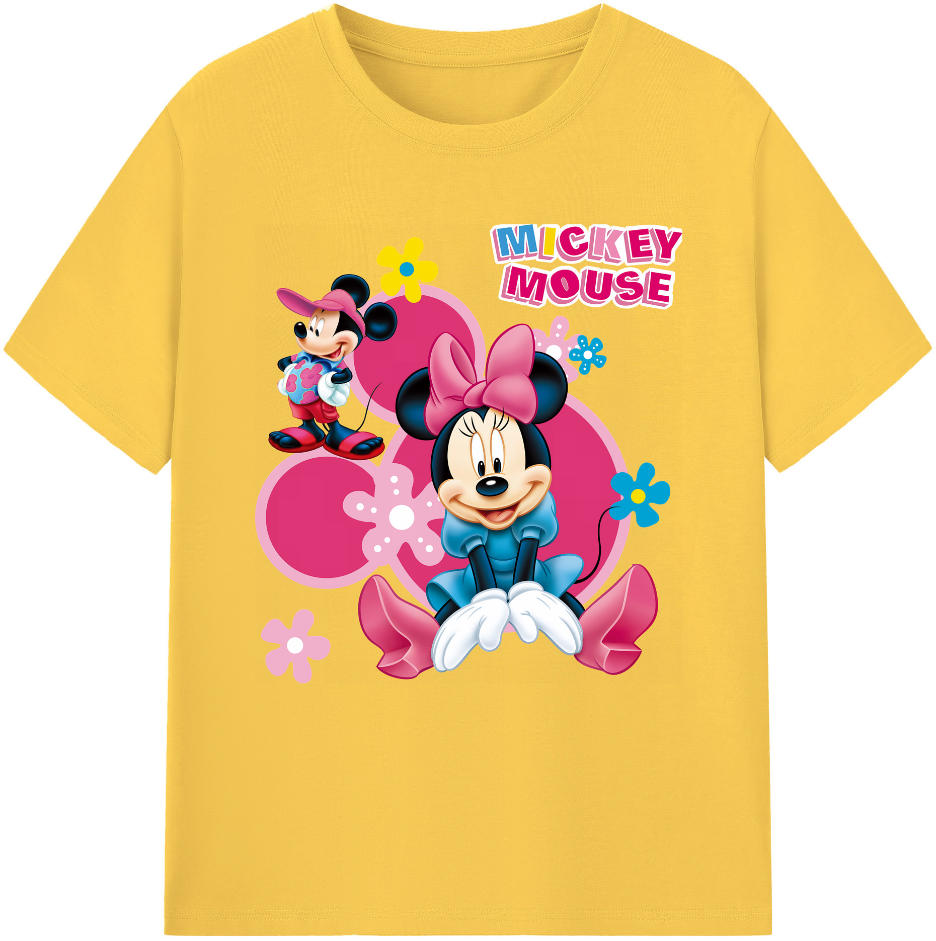 （画像用） ミッキーマウス Mickey Mouse 綿100％半袖Tシャツ（フロントプリント）