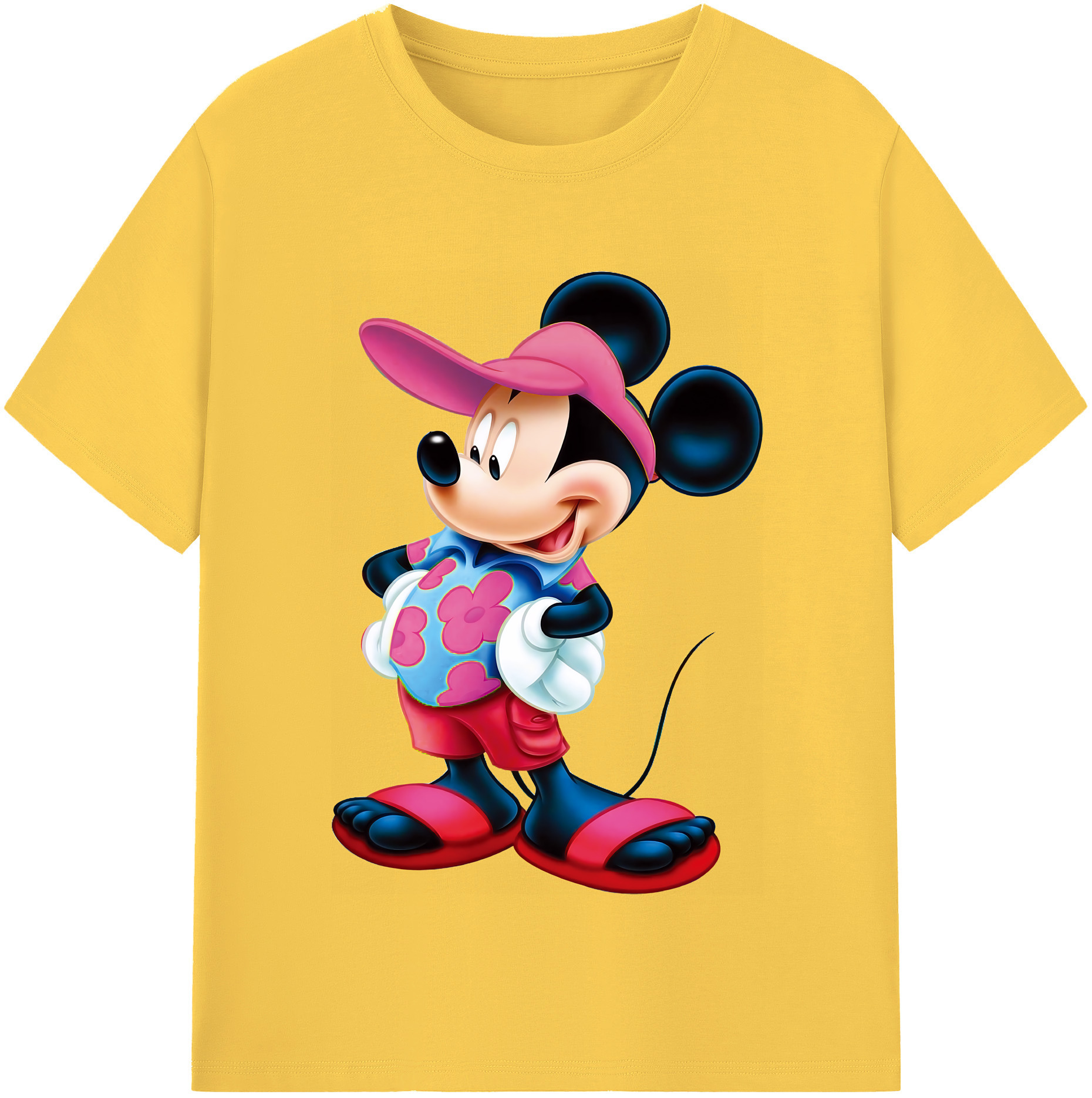 （画像用） ミッキーマウス Mickey Mouse 綿100％半袖Tシャツ（フロントプリント）