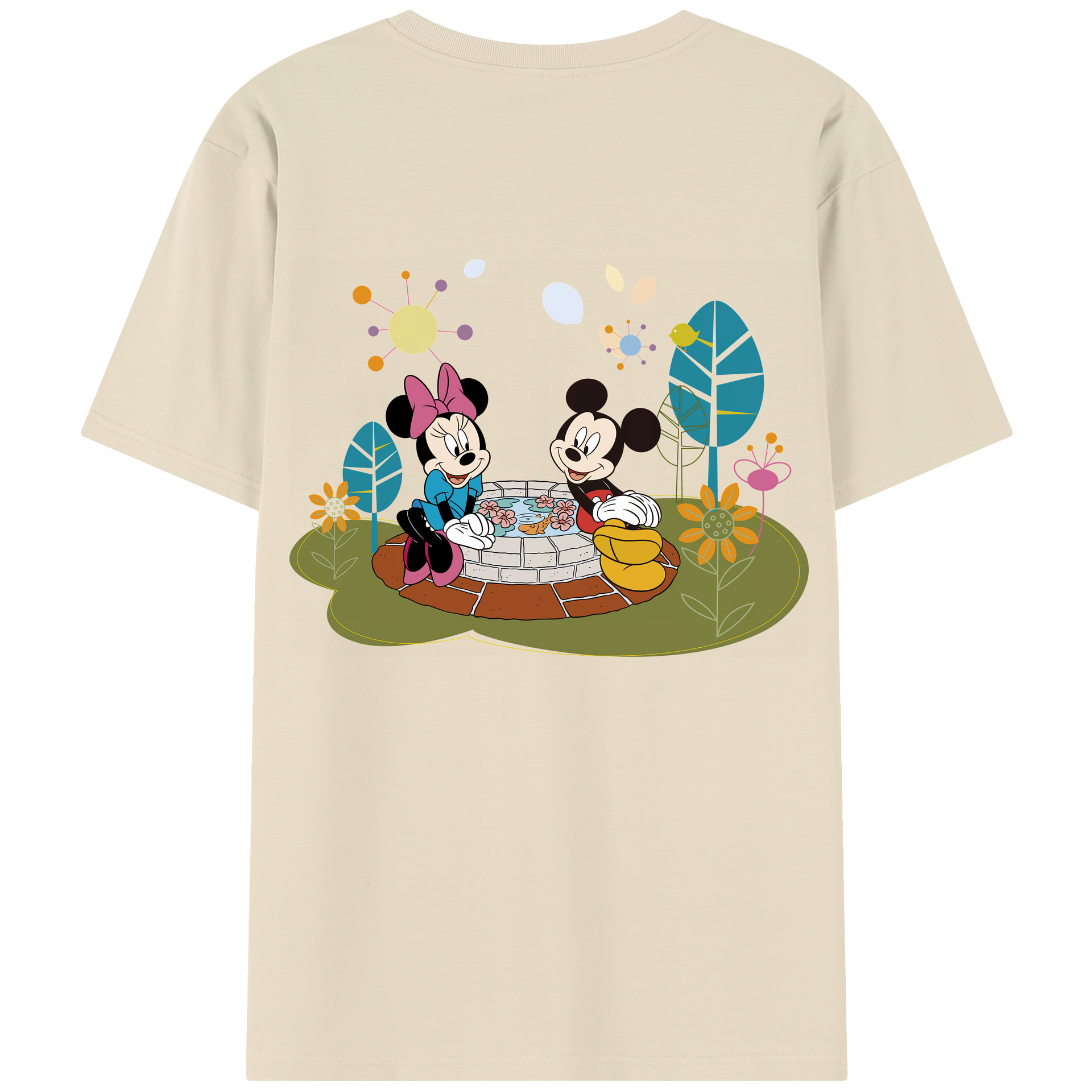 （画像用） ミッキーマウス Mickey Mouse 綿100％半袖Tシャツ（背面プリント）