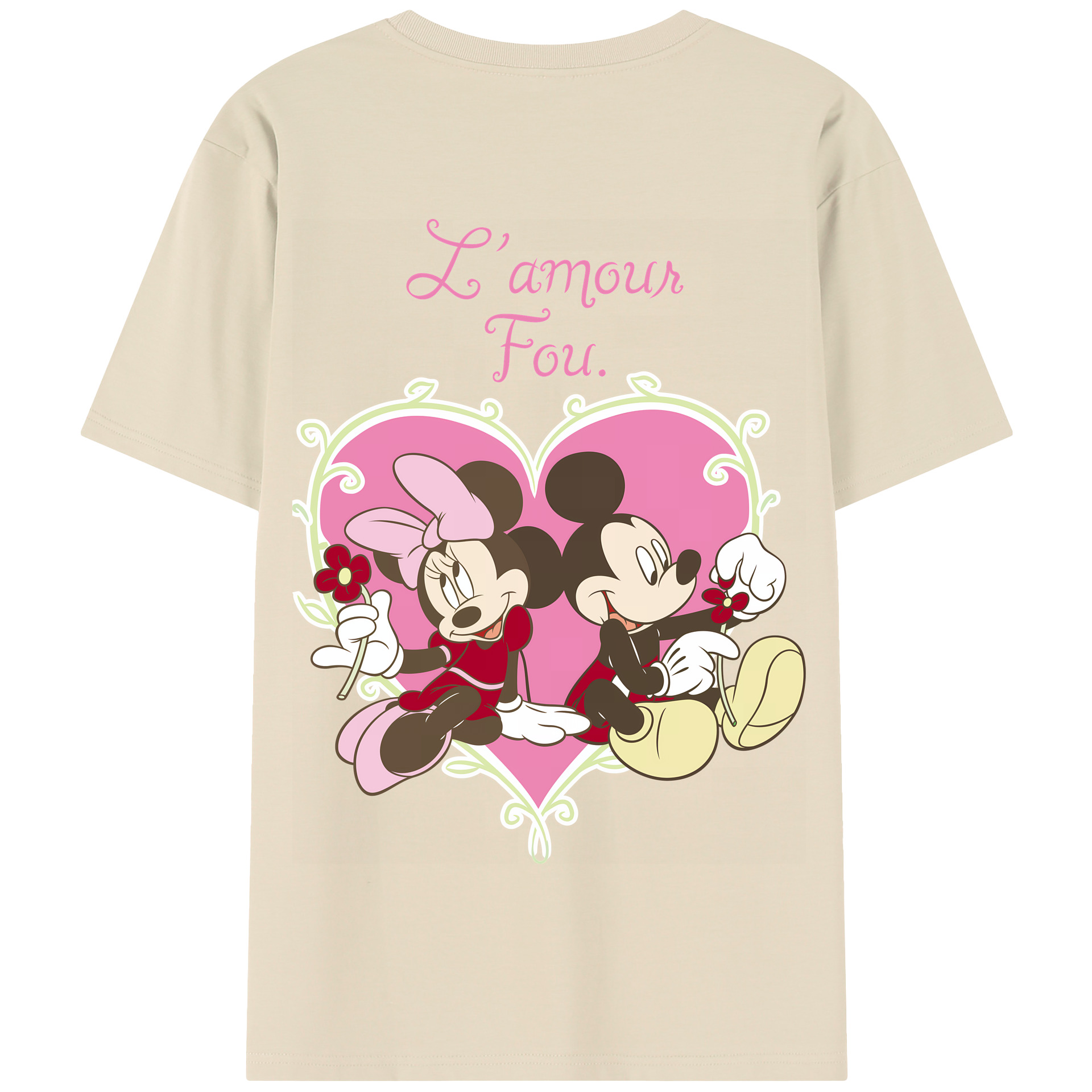（画像用） ミッキーマウス Mickey Mouse 綿100％半袖Tシャツ（背面プリント）