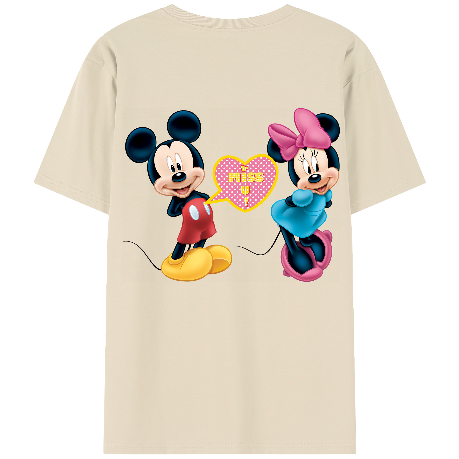 （画像用） ミッキーマウス Mickey Mouse 綿100％半袖Tシャツ（背面プリント）