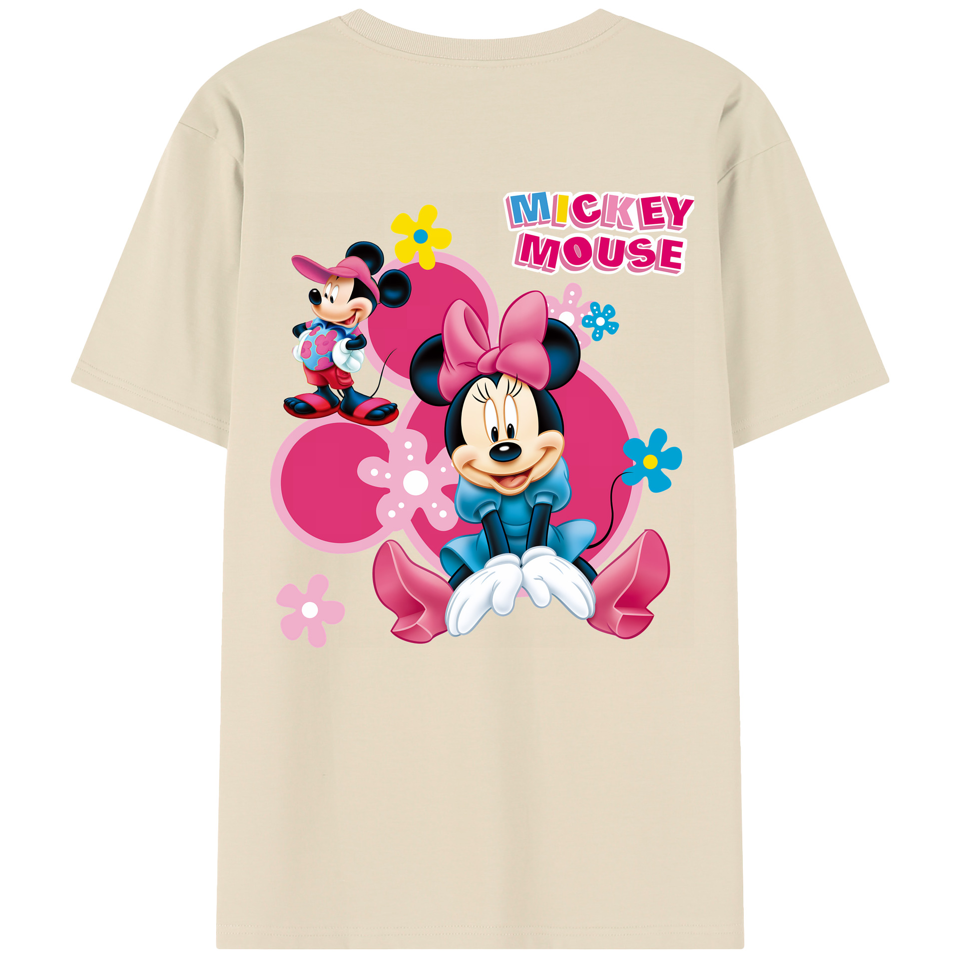 （画像用） ミッキーマウス Mickey Mouse 綿100％半袖Tシャツ（背面プリント）