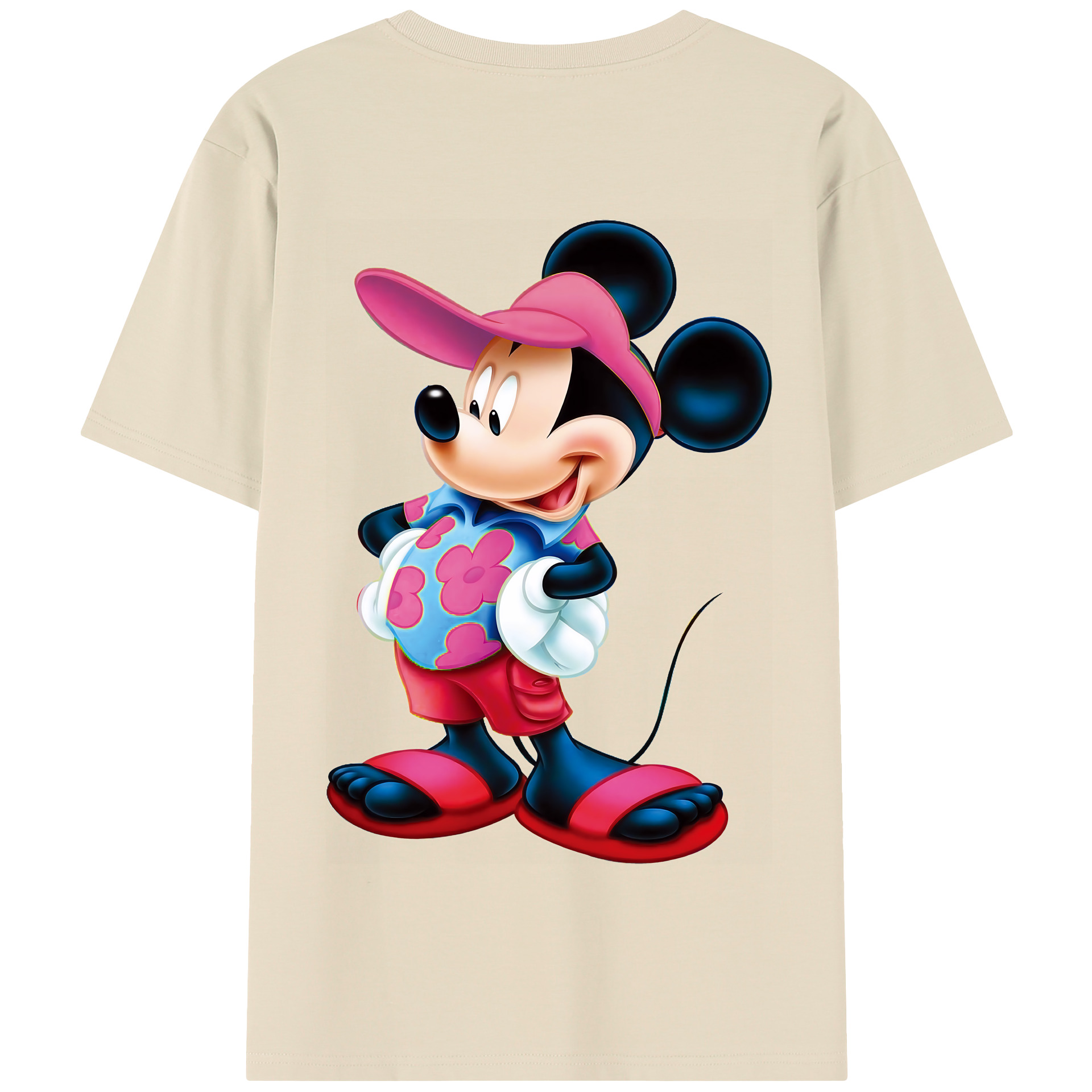 （画像用） ミッキーマウス Mickey Mouse 綿100％半袖Tシャツ（背面プリント）