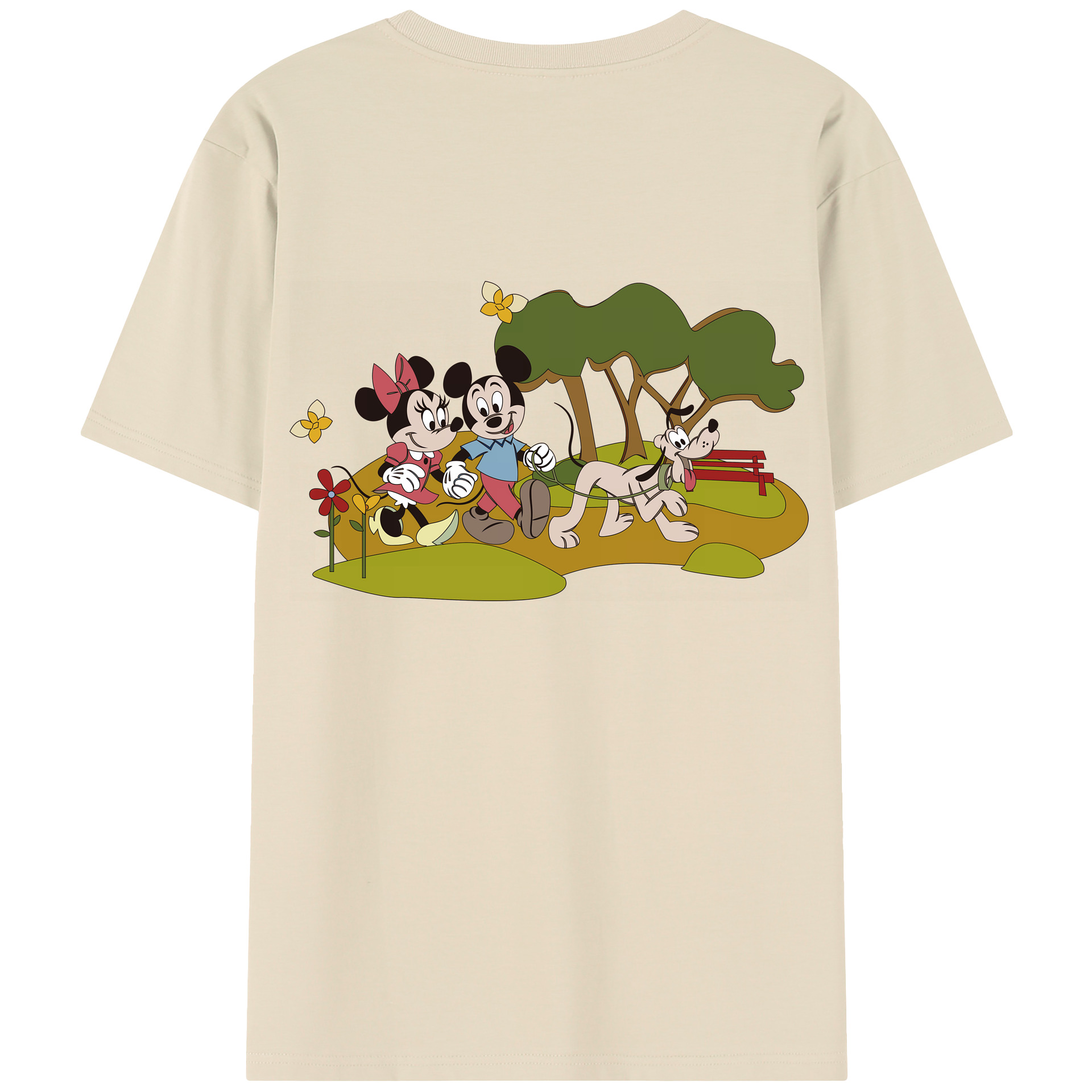 （画像用） ミッキーマウス Mickey Mouse 綿100％半袖Tシャツ（背面プリント）