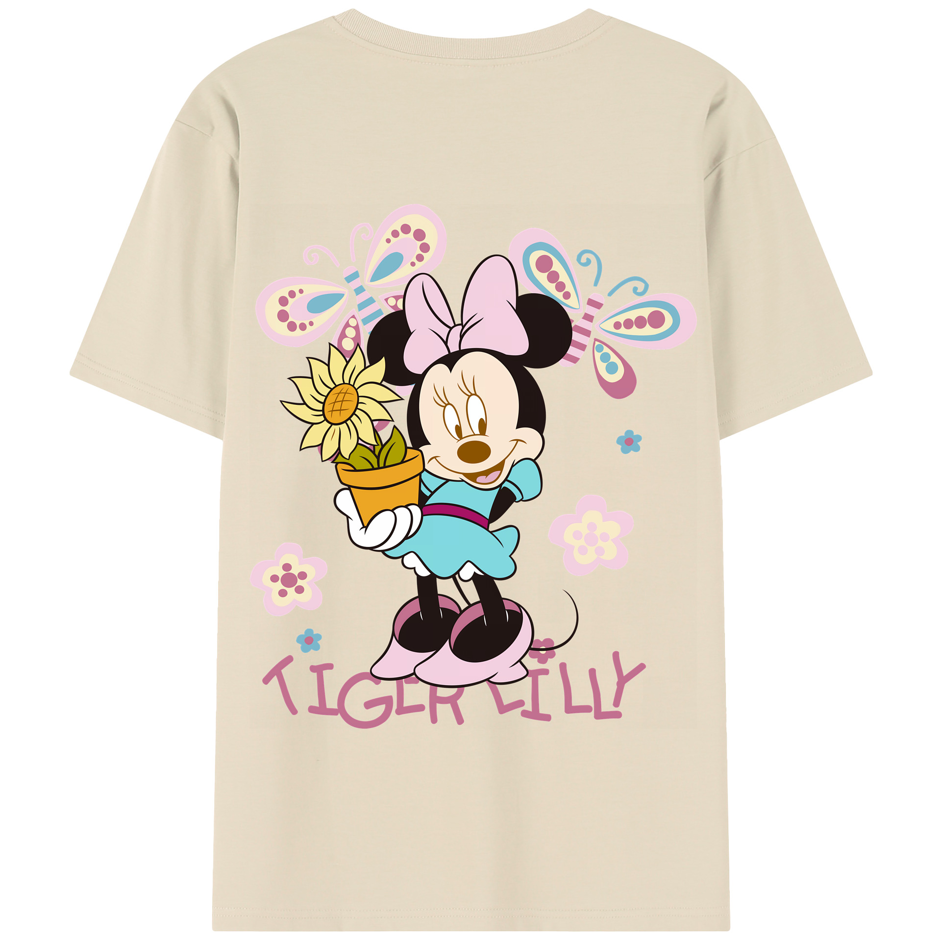 （画像用） ミッキーマウス Mickey Mouse 綿100％半袖Tシャツ（背面プリント）