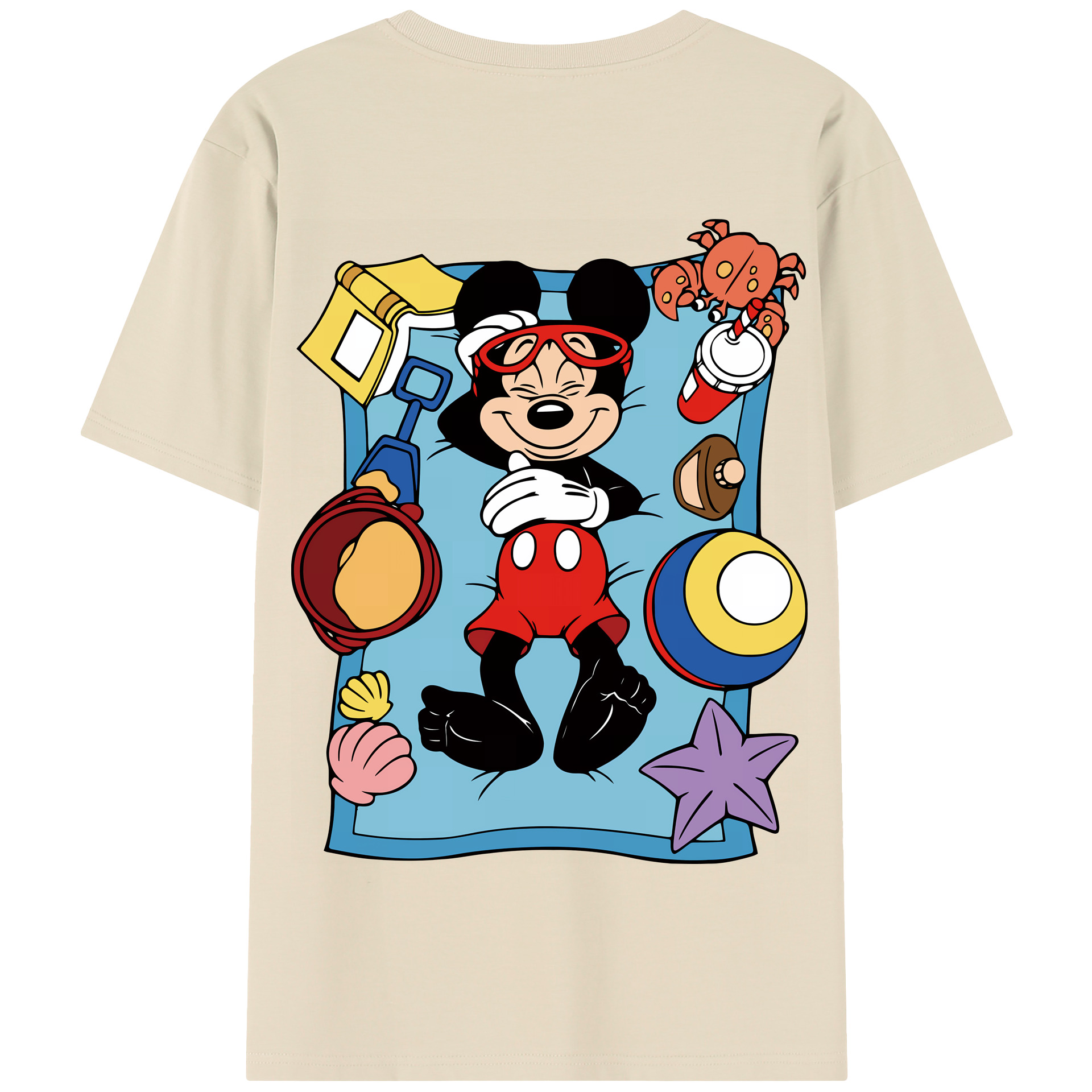 （画像用） ミッキーマウス Mickey Mouse 綿100％半袖Tシャツ（背面プリント）