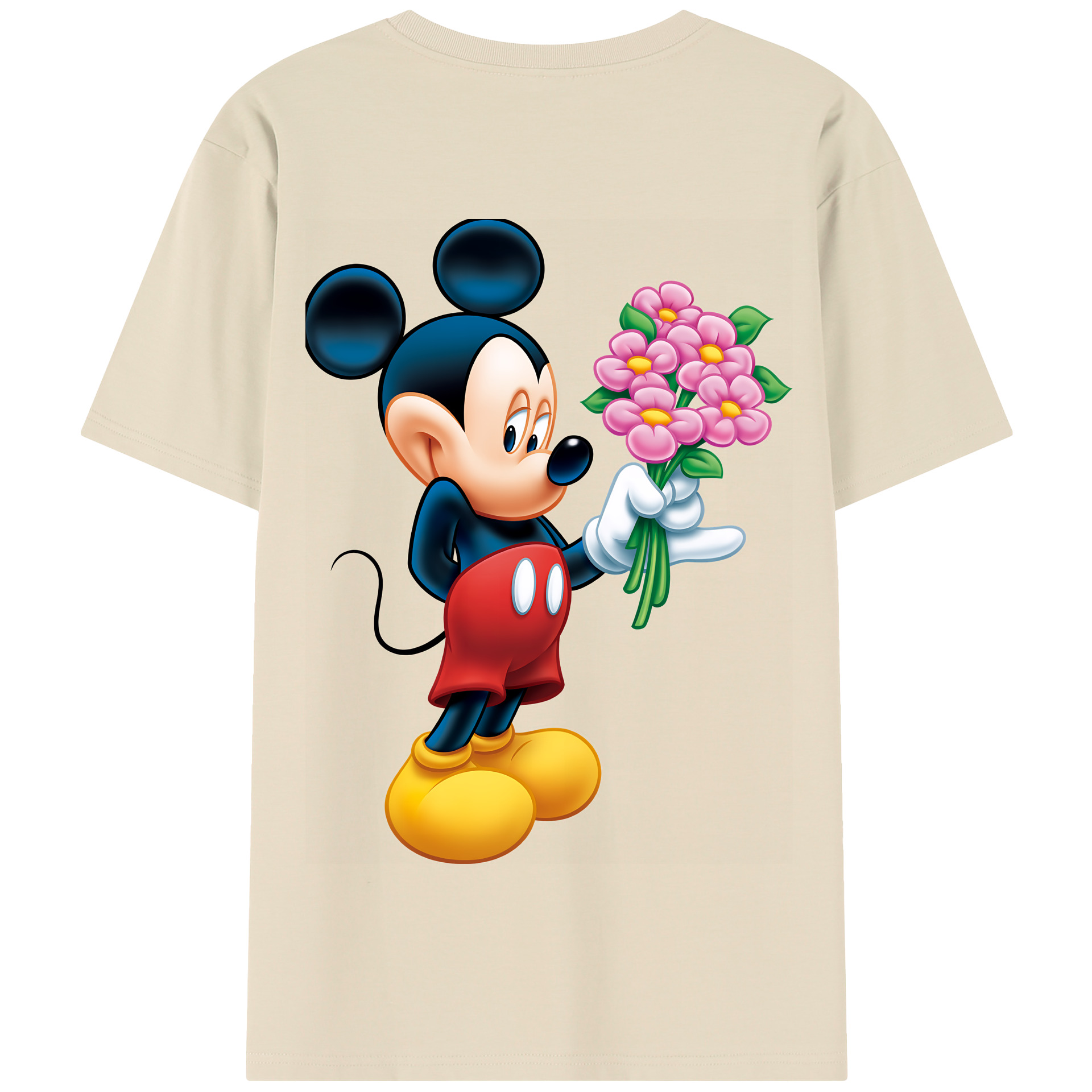 （画像用） ミッキーマウス Mickey Mouse 綿100％半袖Tシャツ（背面プリント）