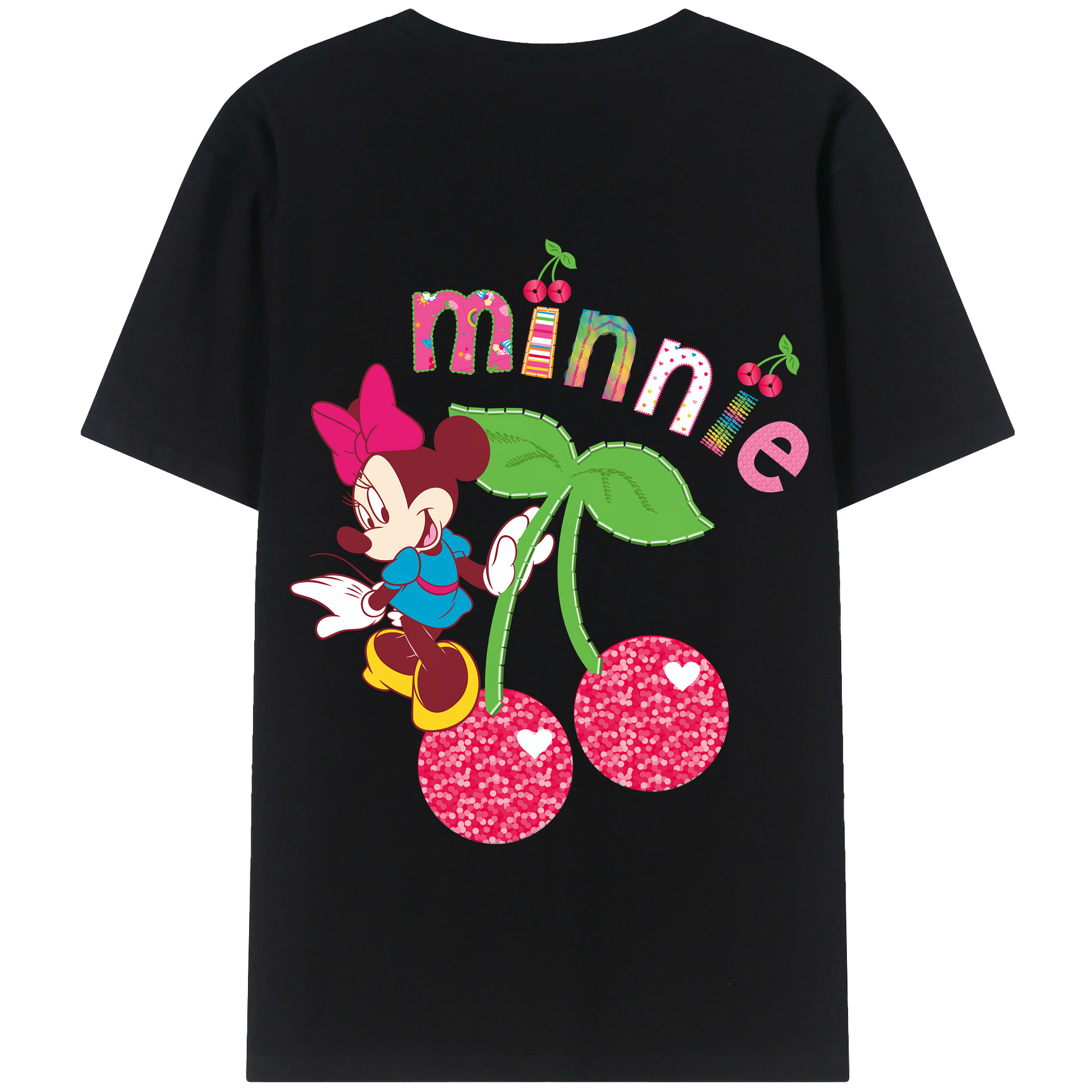 （画像用） ミッキーマウス Mickey Mouse 綿100％半袖Tシャツ（背面プリント）