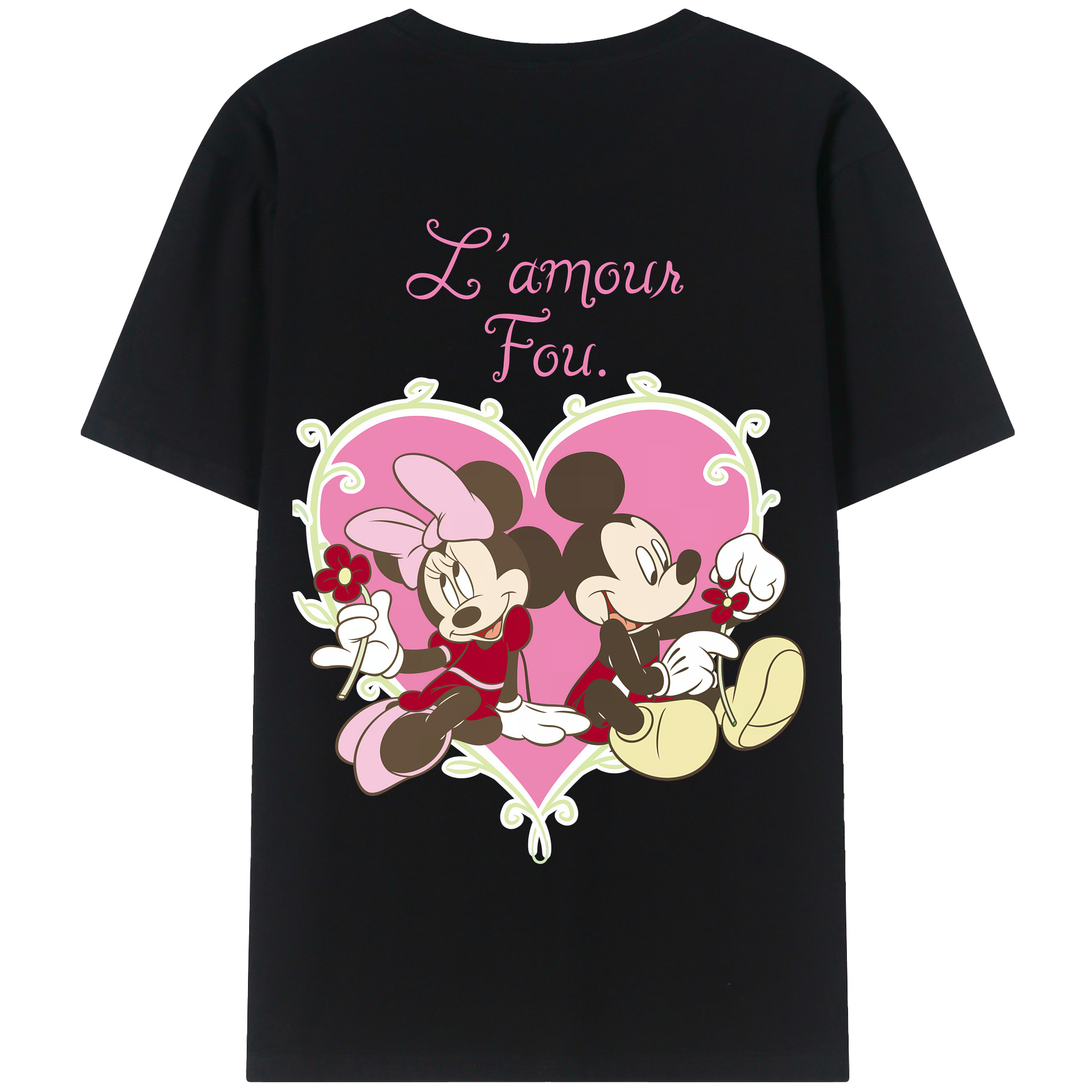 （画像用） ミッキーマウス Mickey Mouse 綿100％半袖Tシャツ（背面プリント）