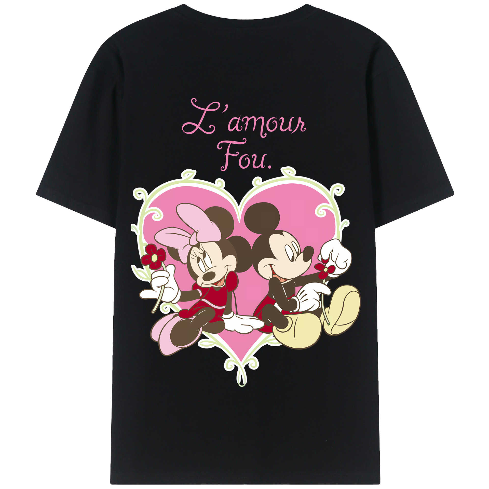 （画像用） ミッキーマウス Mickey Mouse 綿100％半袖Tシャツ（背面プリント）