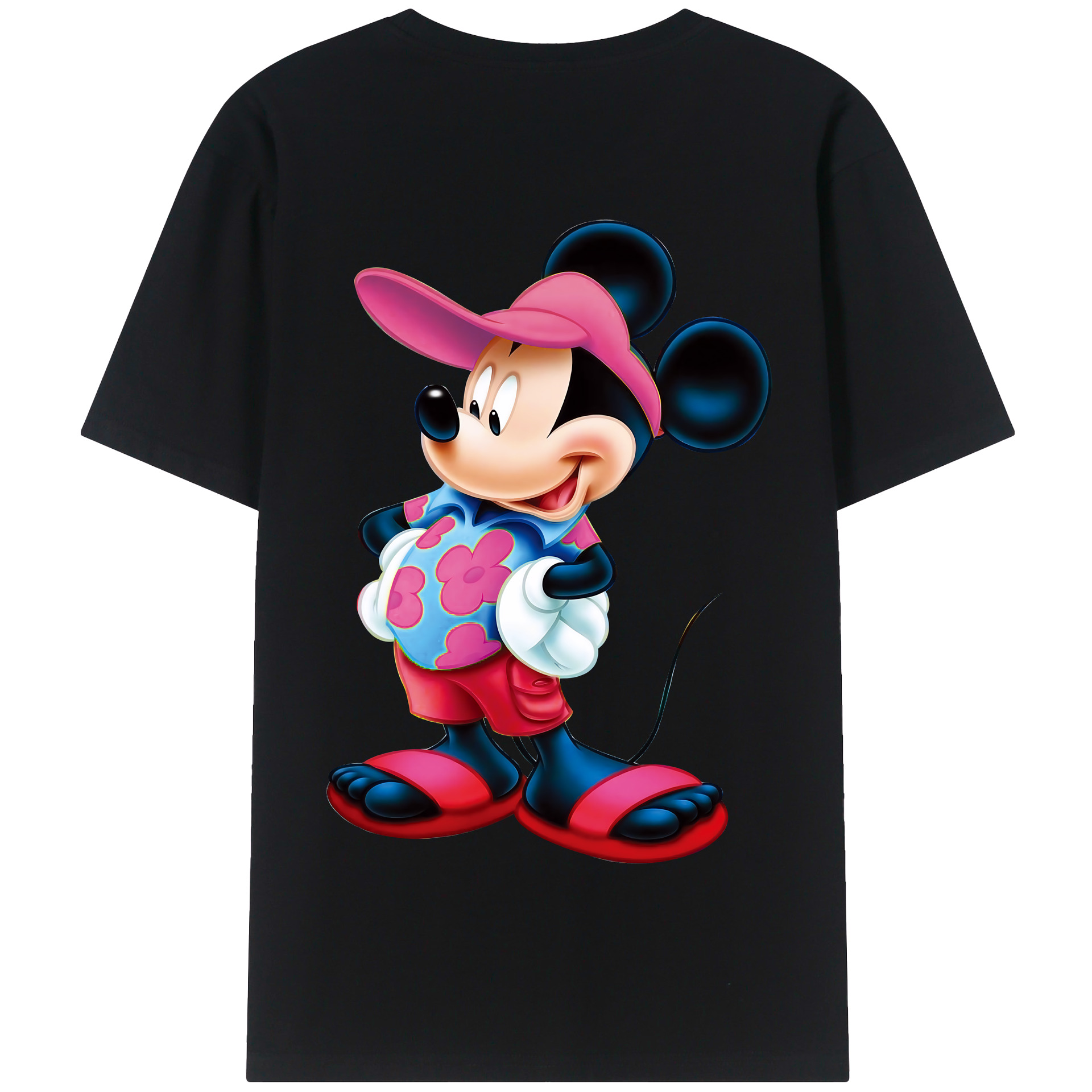 （画像用） ミッキーマウス Mickey Mouse 綿100％半袖Tシャツ（背面プリント）