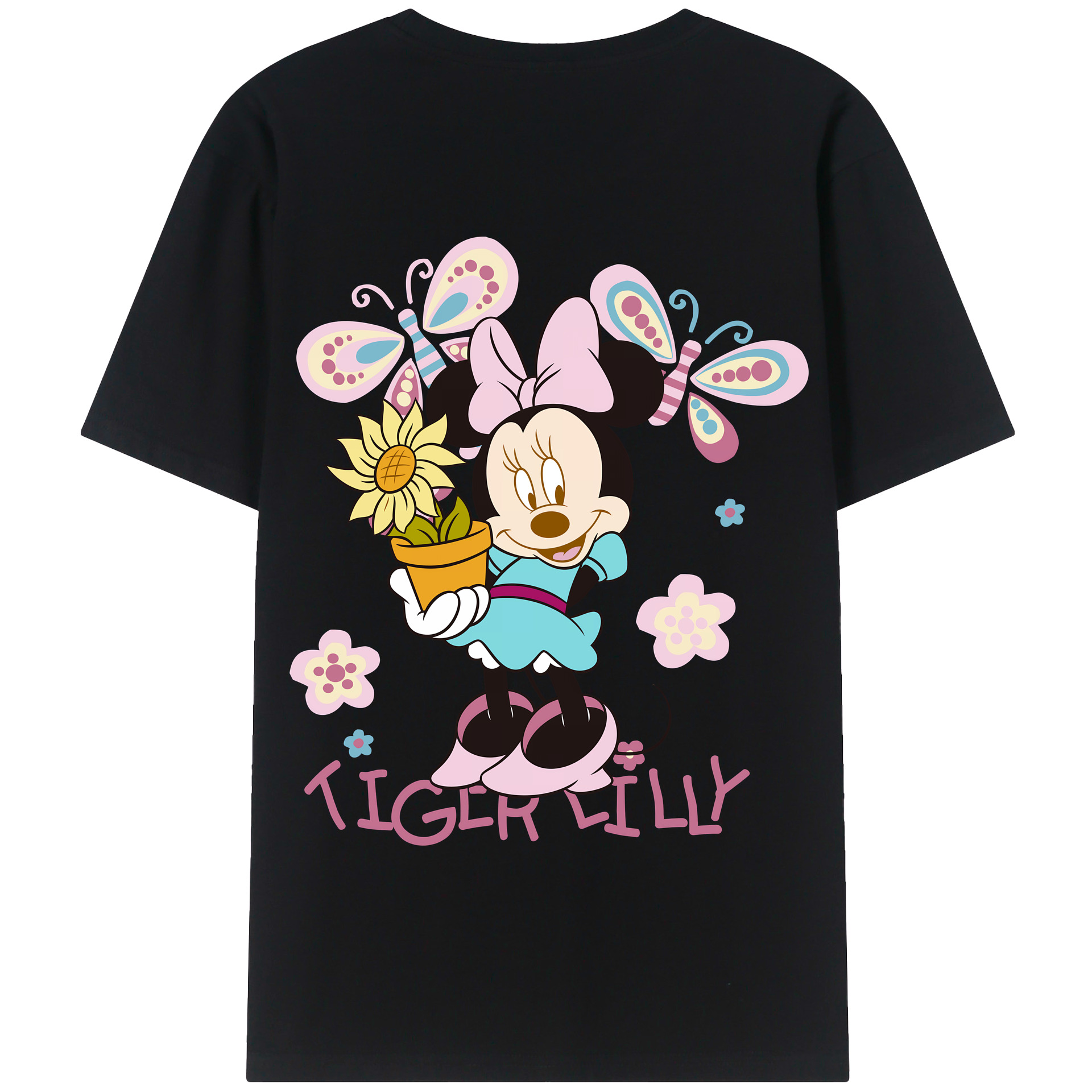 （画像用） ミッキーマウス Mickey Mouse 綿100％半袖Tシャツ（背面プリント）