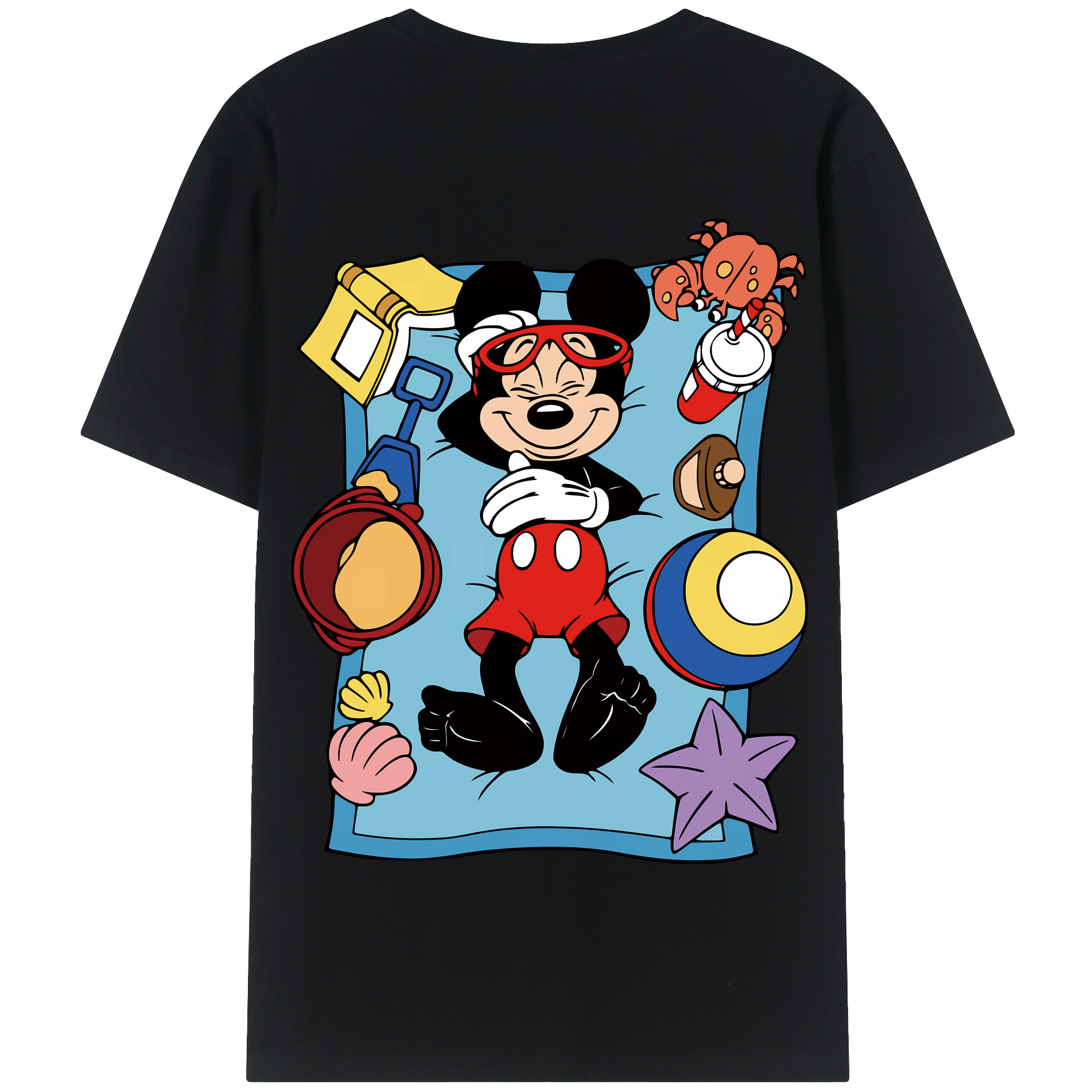 （画像用） ミッキーマウス Mickey Mouse 綿100％半袖Tシャツ（背面プリント）