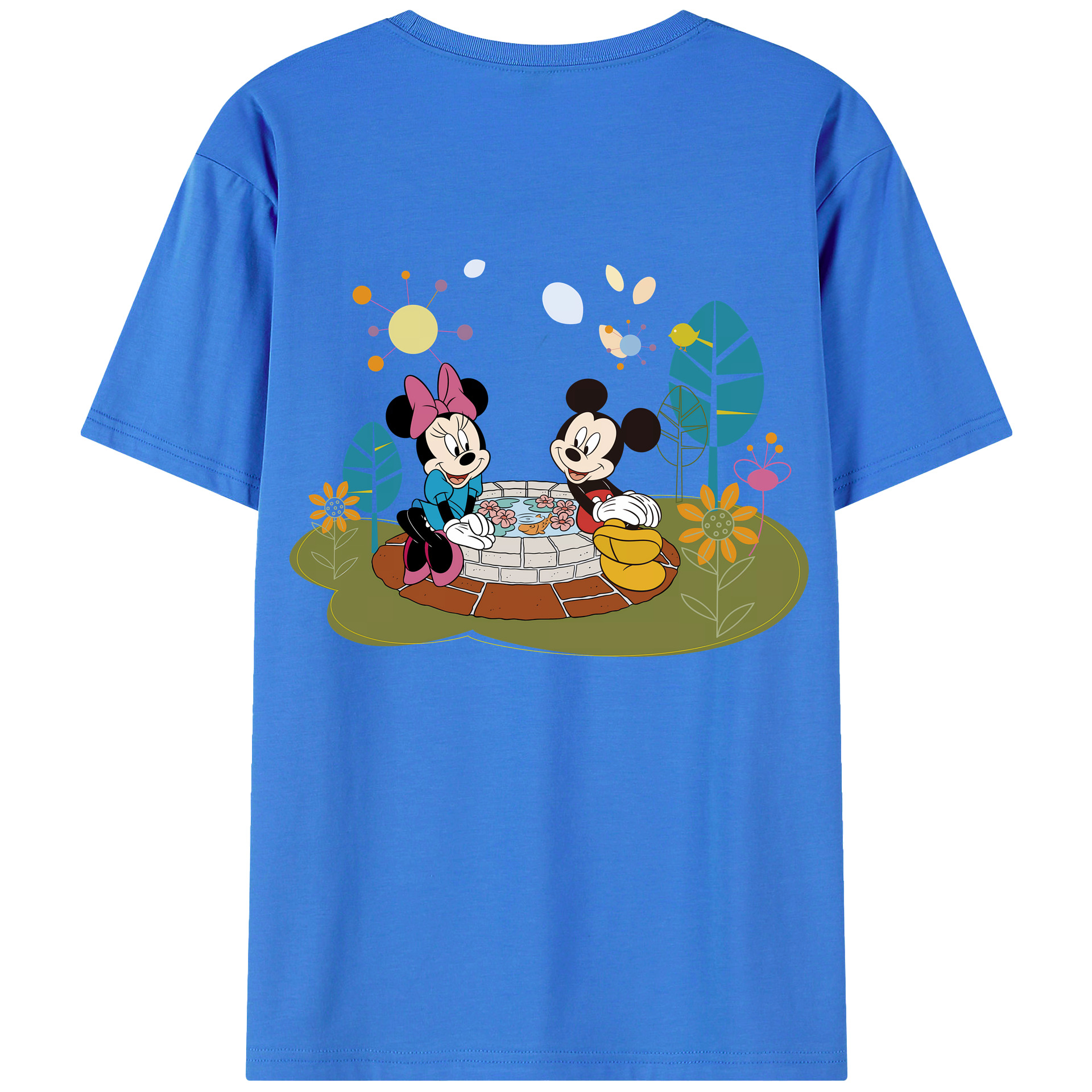 （画像用） ミッキーマウス Mickey Mouse 綿100％半袖Tシャツ（背面プリント）