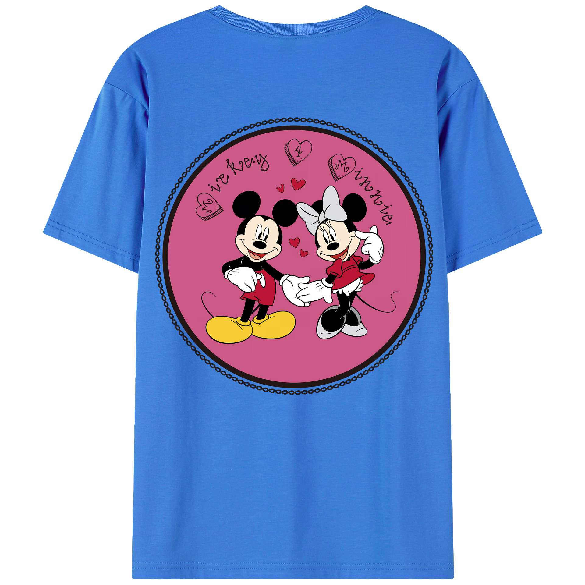 （画像用） ミッキーマウス Mickey Mouse 綿100％半袖Tシャツ（背面プリント）