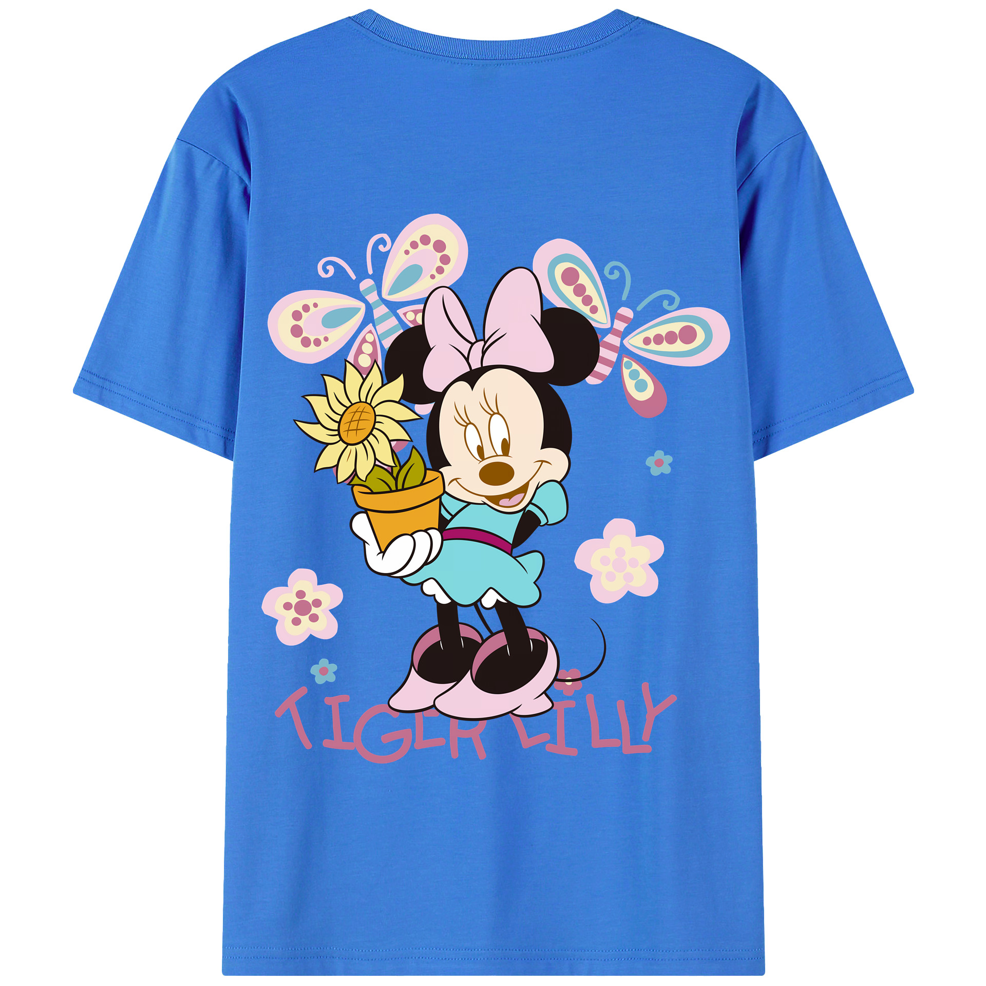 （画像用） ミッキーマウス Mickey Mouse 綿100％半袖Tシャツ（背面プリント）