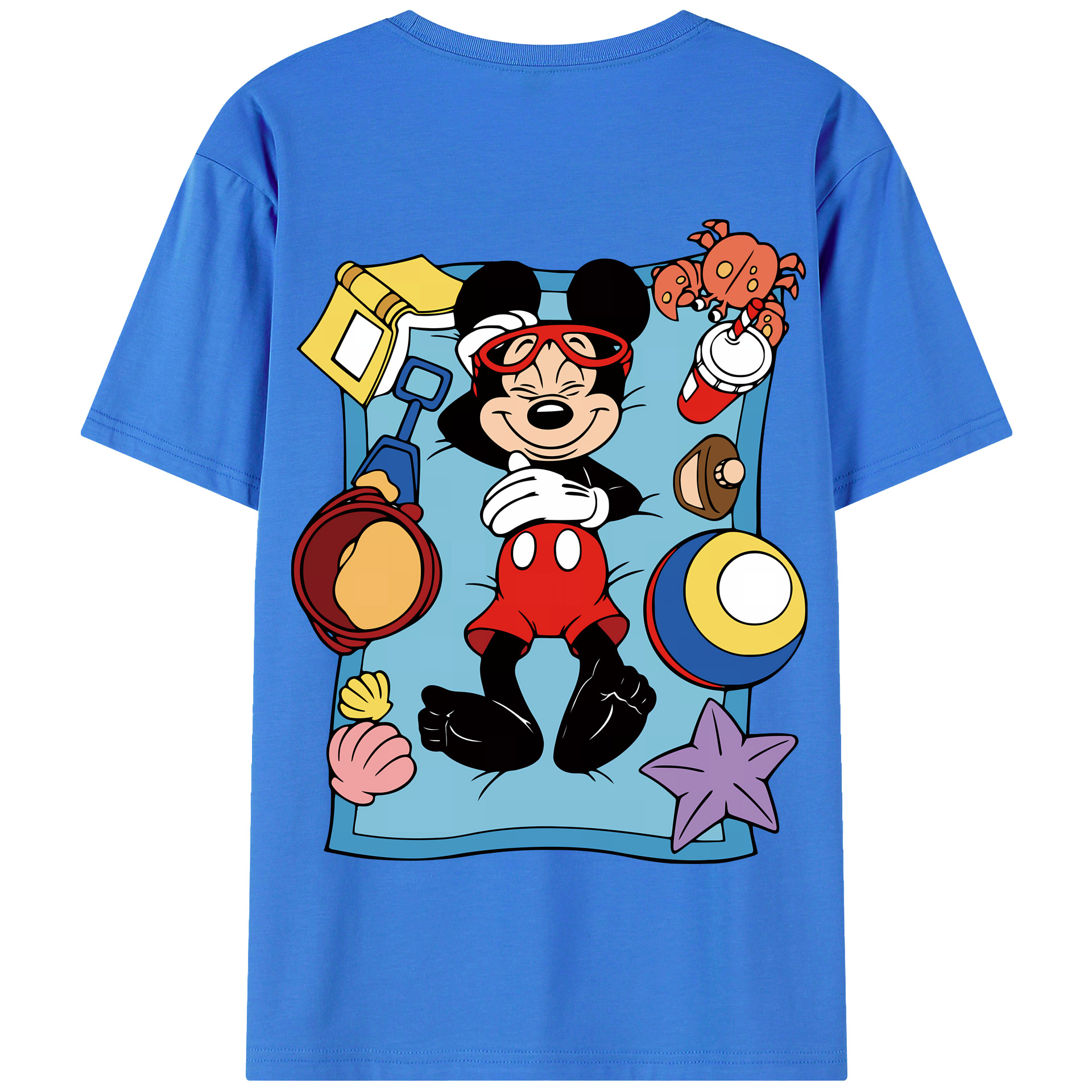 （画像用） ミッキーマウス Mickey Mouse 綿100％半袖Tシャツ（背面プリント）