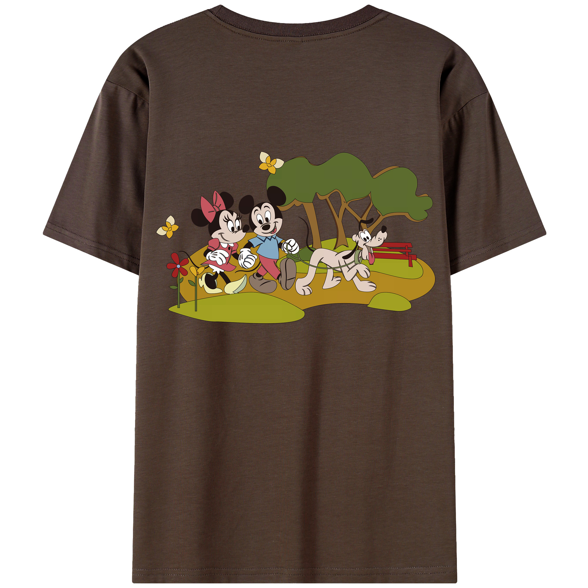 （画像用） ミッキーマウス Mickey Mouse 綿100％半袖Tシャツ（背面プリント）