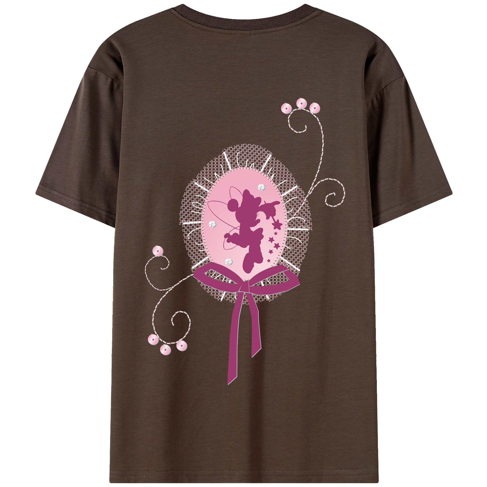 （画像用） ミッキーマウス Mickey Mouse 綿100％半袖Tシャツ（背面プリント）