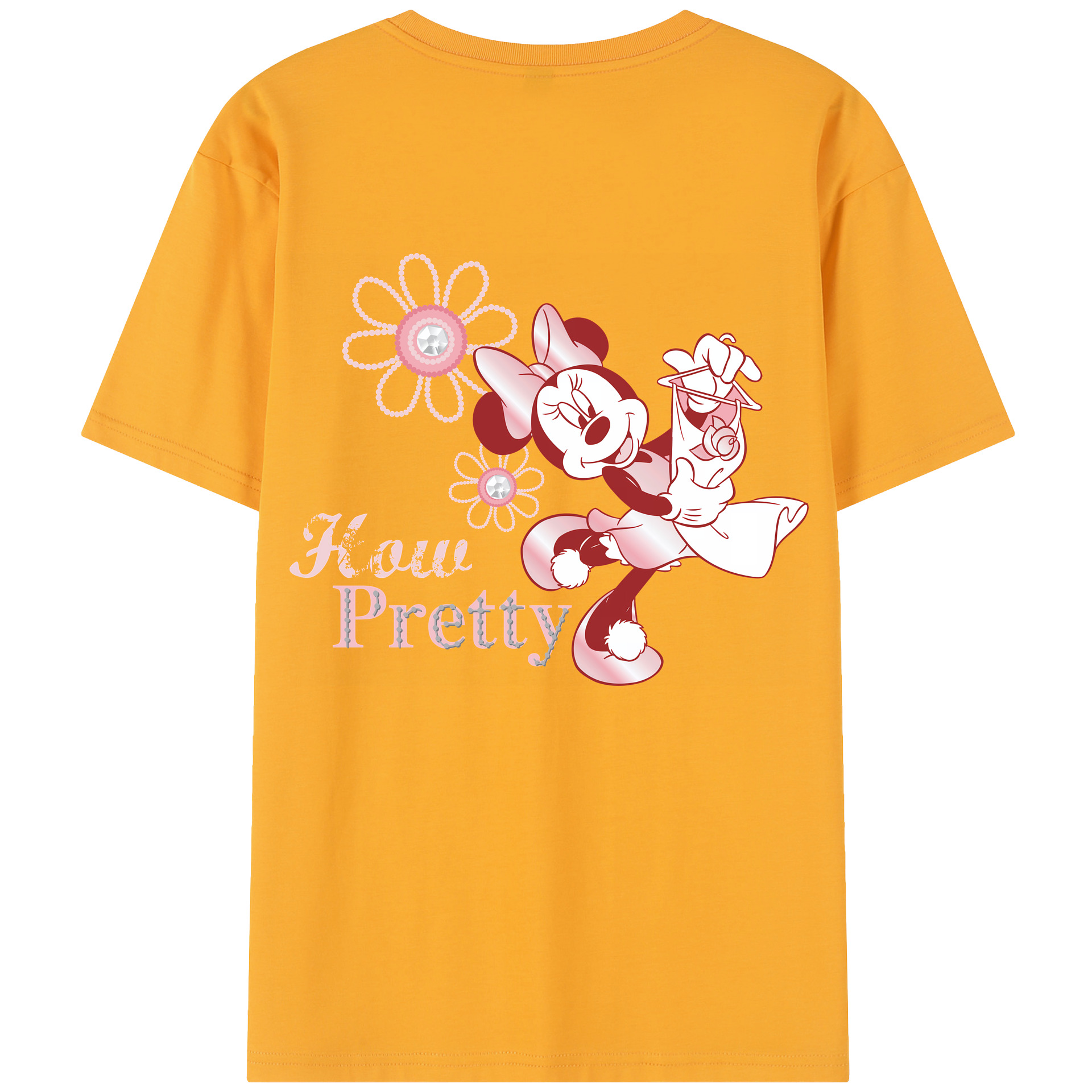 （画像用） ミッキーマウス Mickey Mouse 綿100％半袖Tシャツ（背面プリント）