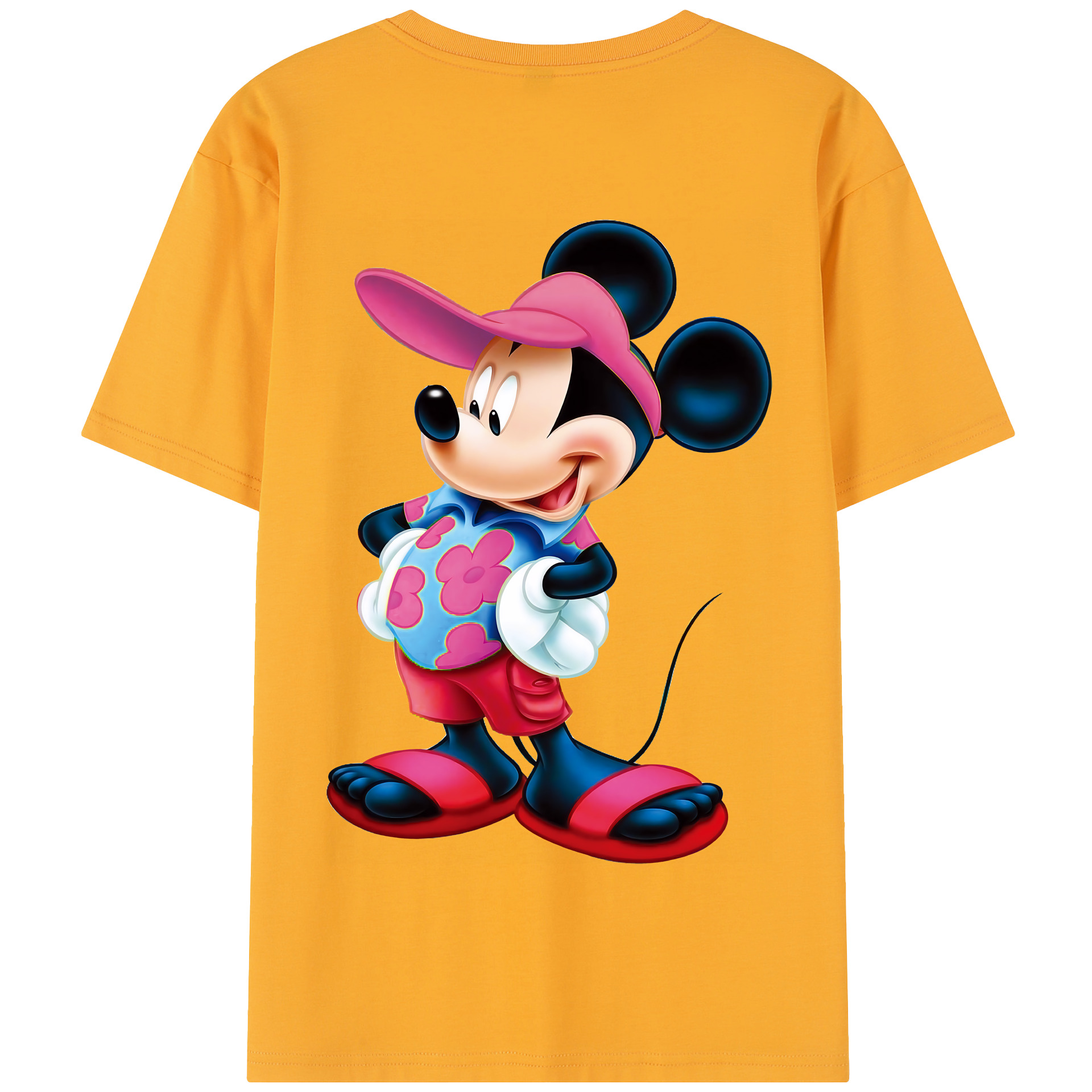 （画像用） ミッキーマウス Mickey Mouse 綿100％半袖Tシャツ（背面プリント）