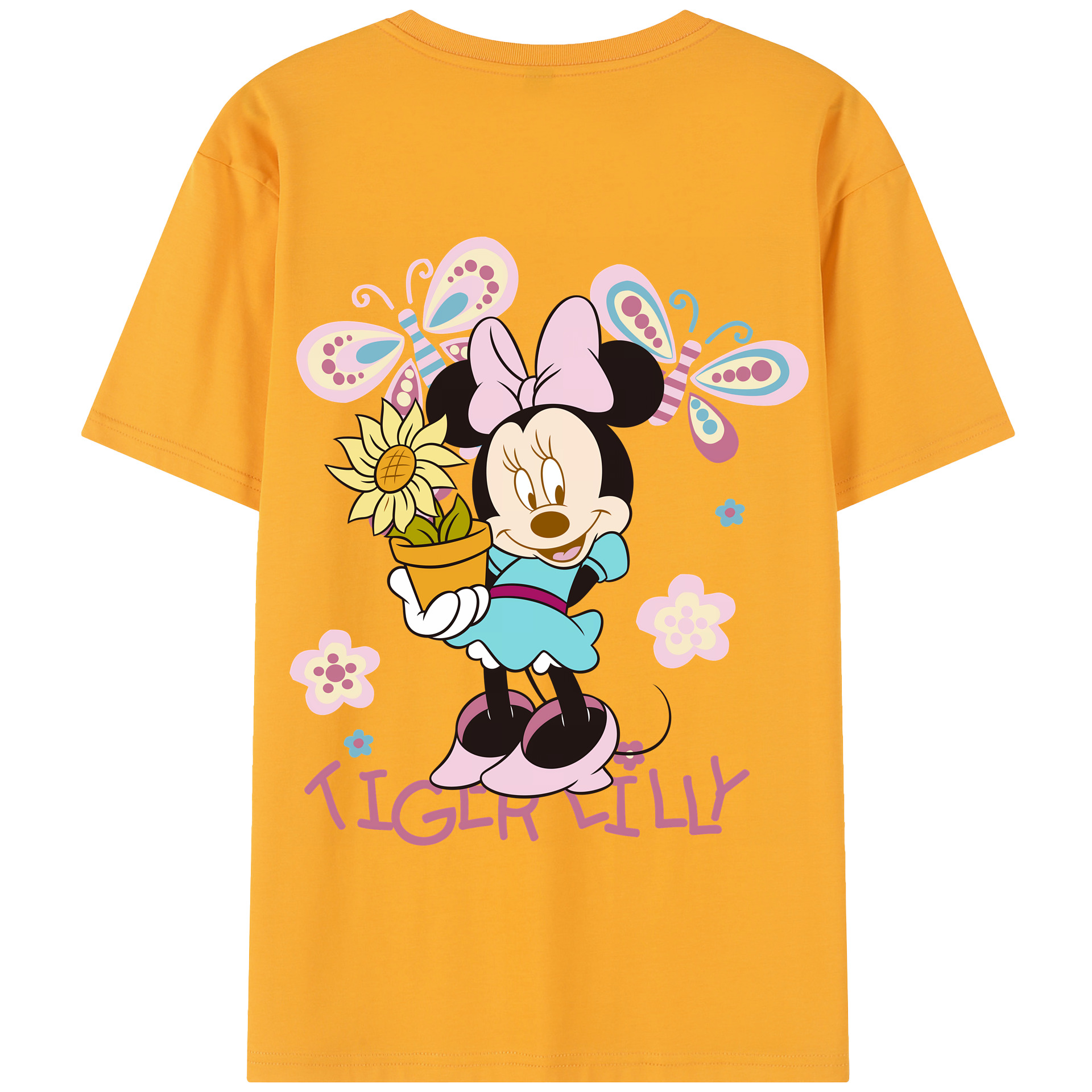 （画像用） ミッキーマウス Mickey Mouse 綿100％半袖Tシャツ（背面プリント）