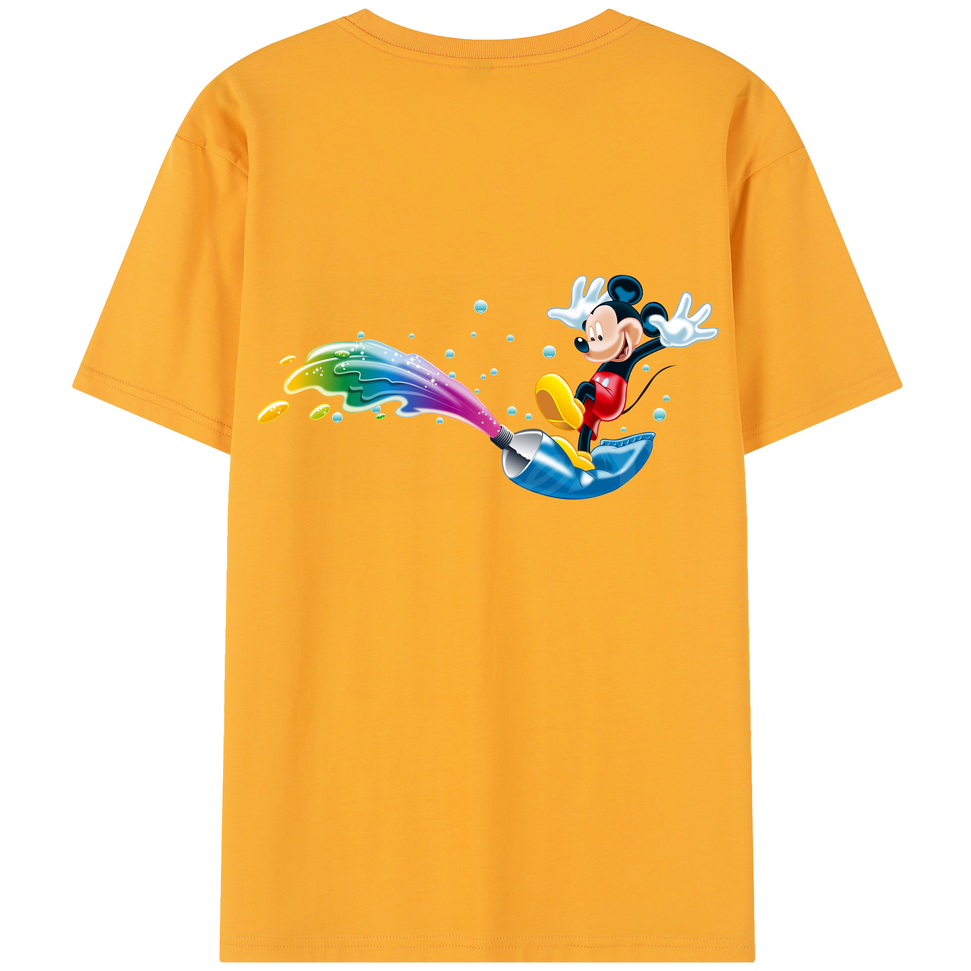 （画像用） ミッキーマウス Mickey Mouse 綿100％半袖Tシャツ（背面プリント）