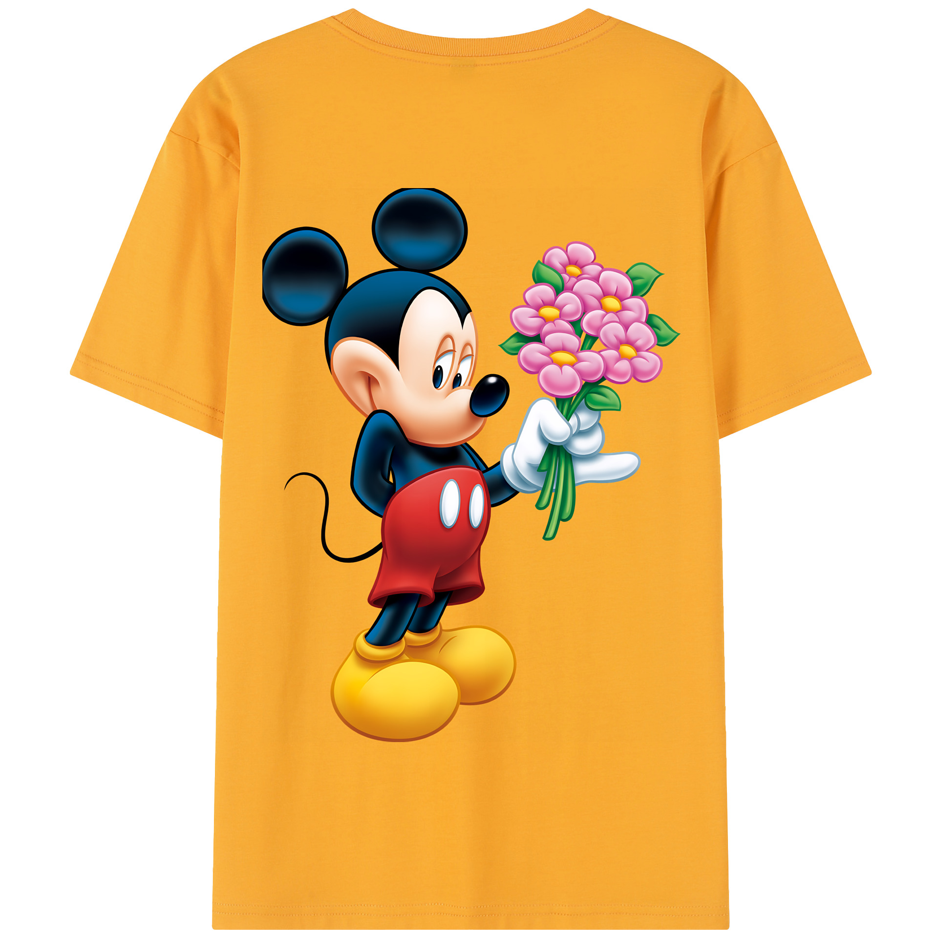 （画像用） ミッキーマウス Mickey Mouse 綿100％半袖Tシャツ（背面プリント）