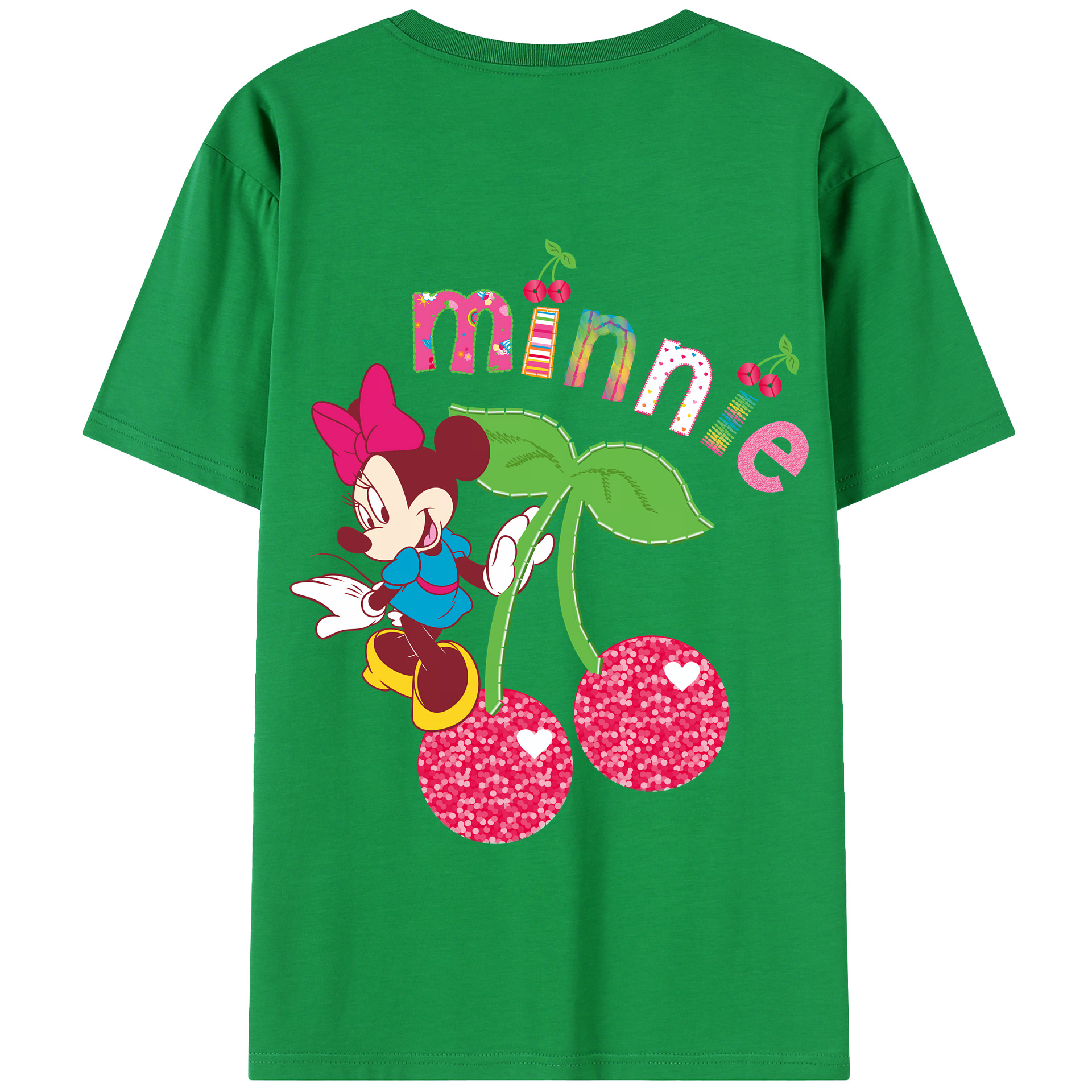 （画像用） ミッキーマウス Mickey Mouse 綿100％半袖Tシャツ（背面プリント）