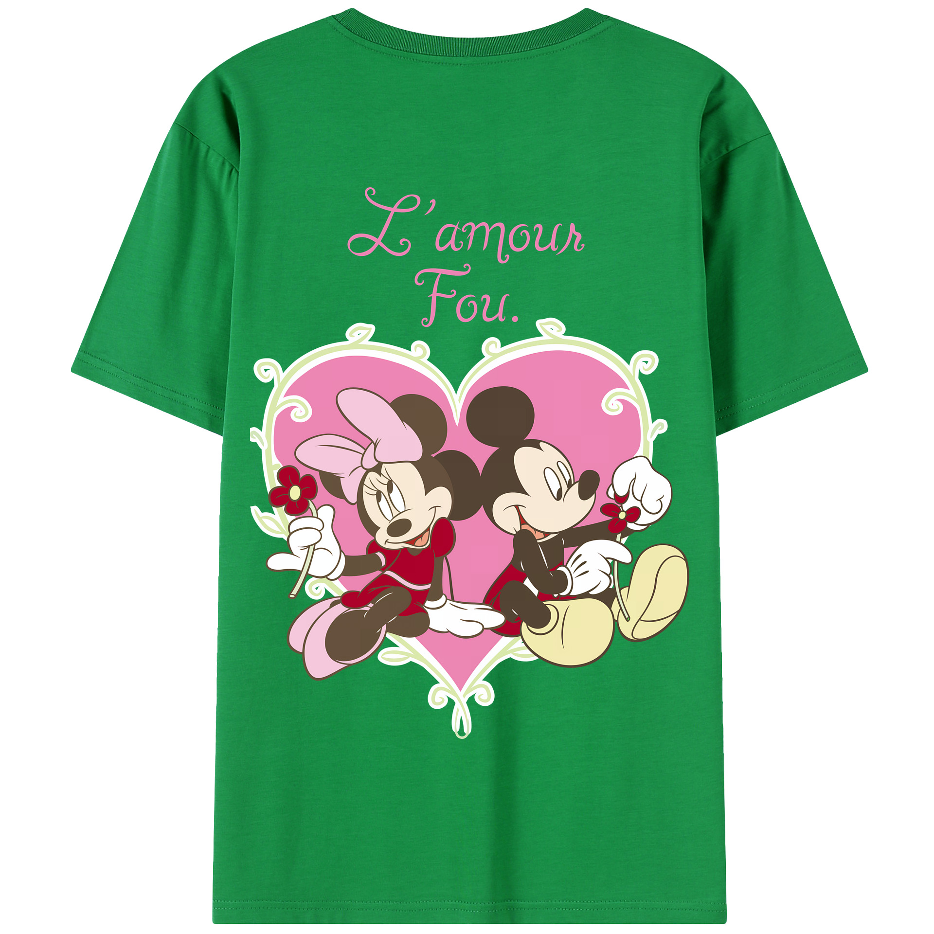 （画像用） ミッキーマウス Mickey Mouse 綿100％半袖Tシャツ（背面プリント）