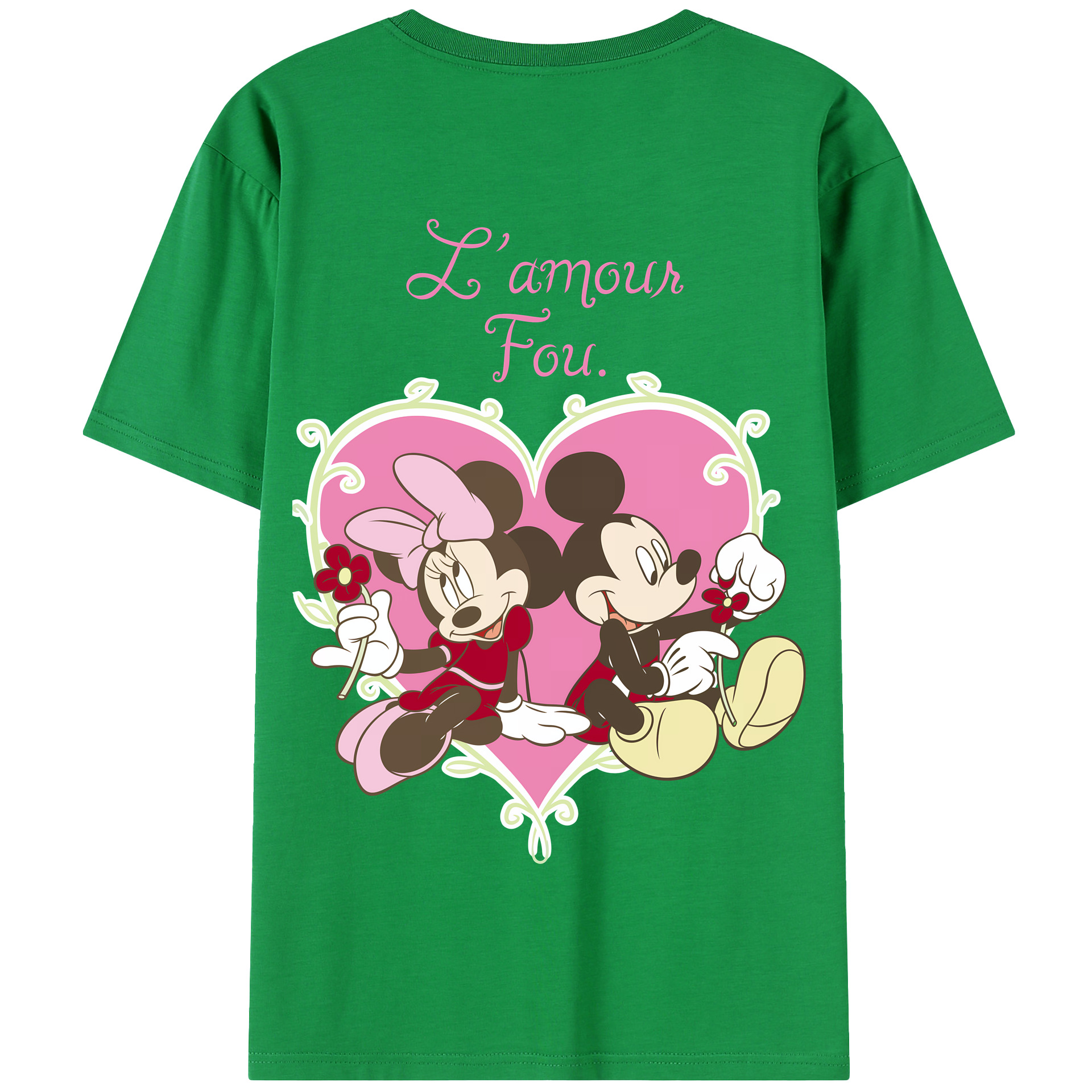 （画像用） ミッキーマウス Mickey Mouse 綿100％半袖Tシャツ（背面プリント）