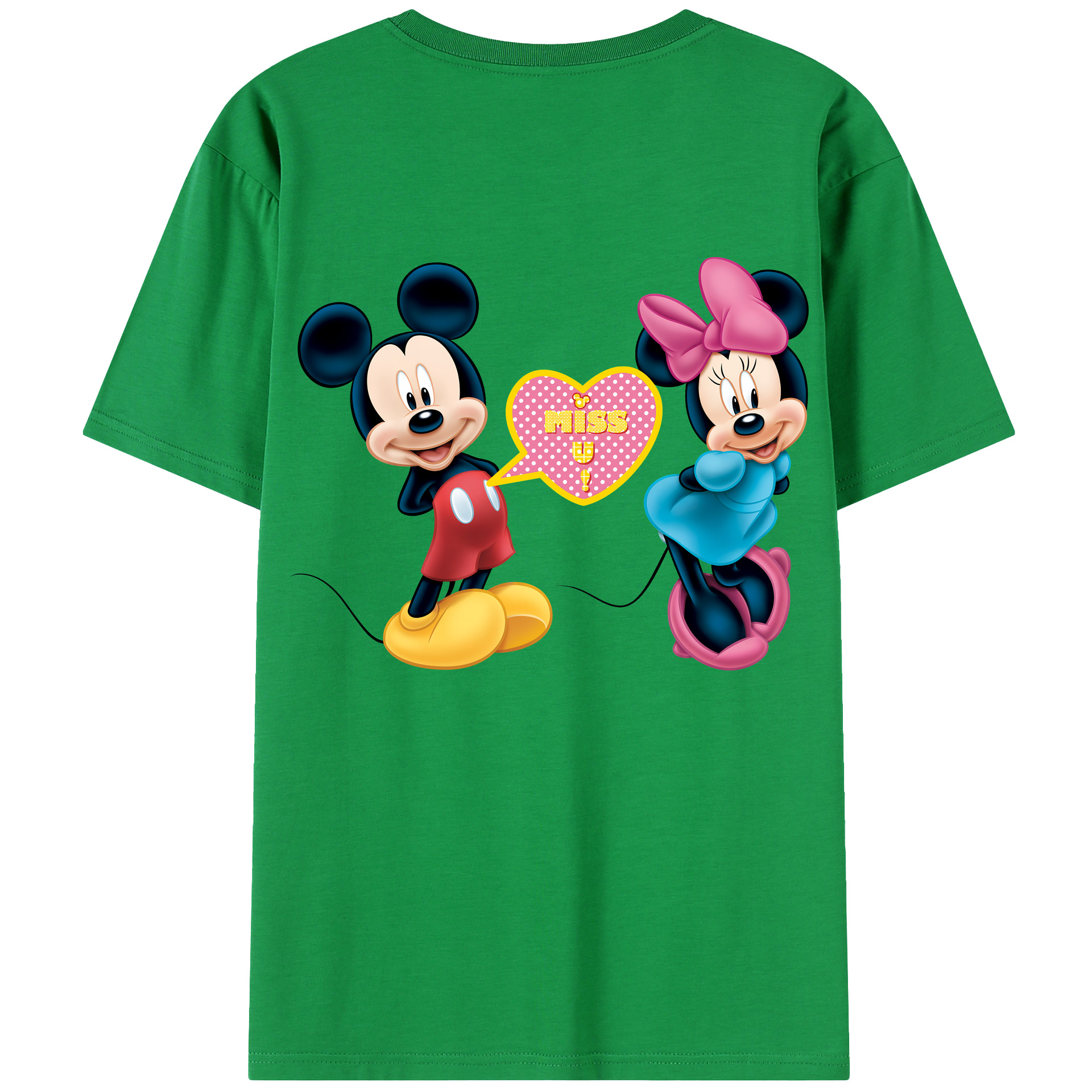 （画像用） ミッキーマウス Mickey Mouse 綿100％半袖Tシャツ（背面プリント）