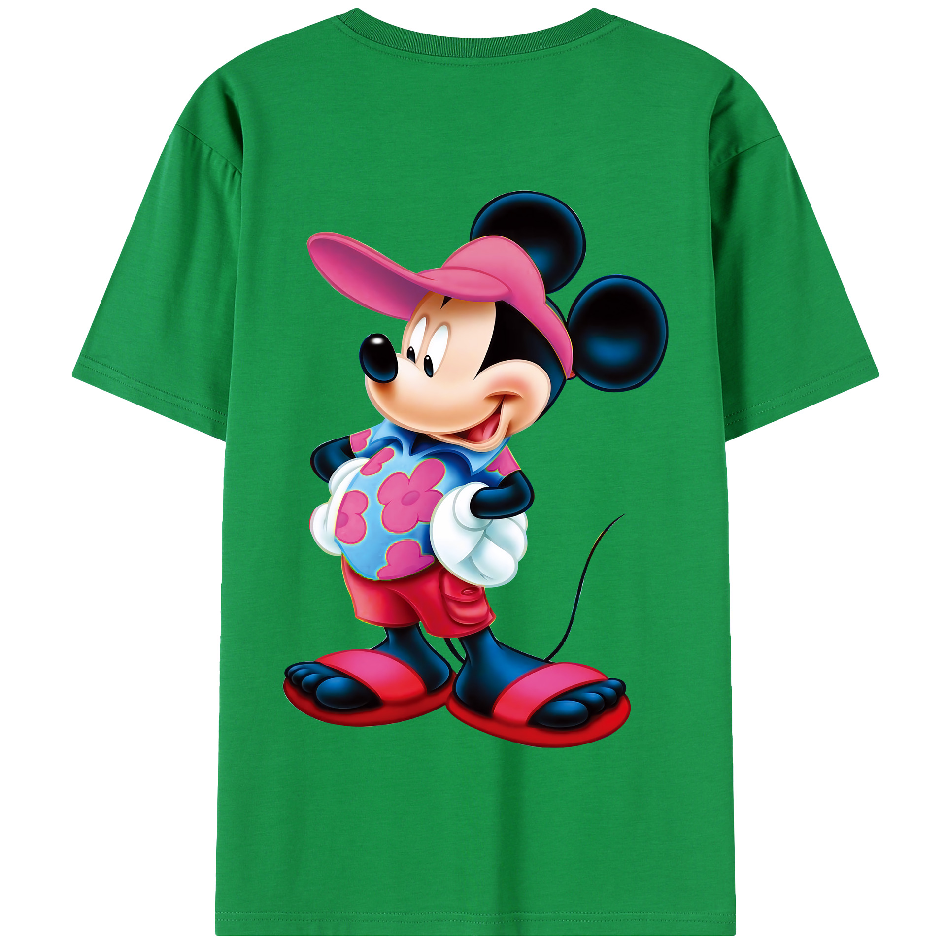 （画像用） ミッキーマウス Mickey Mouse 綿100％半袖Tシャツ（背面プリント）