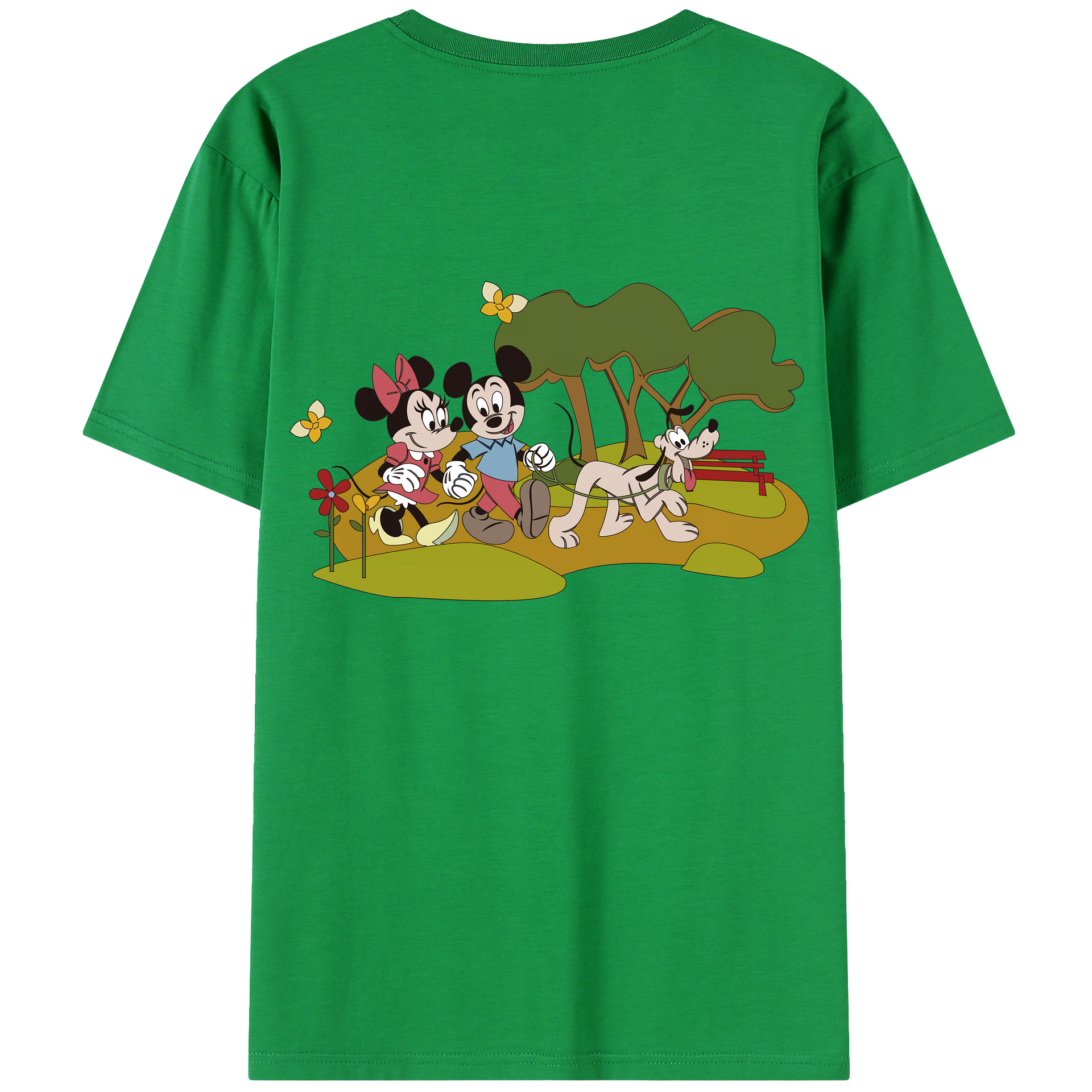（画像用） ミッキーマウス Mickey Mouse 綿100％半袖Tシャツ（背面プリント）