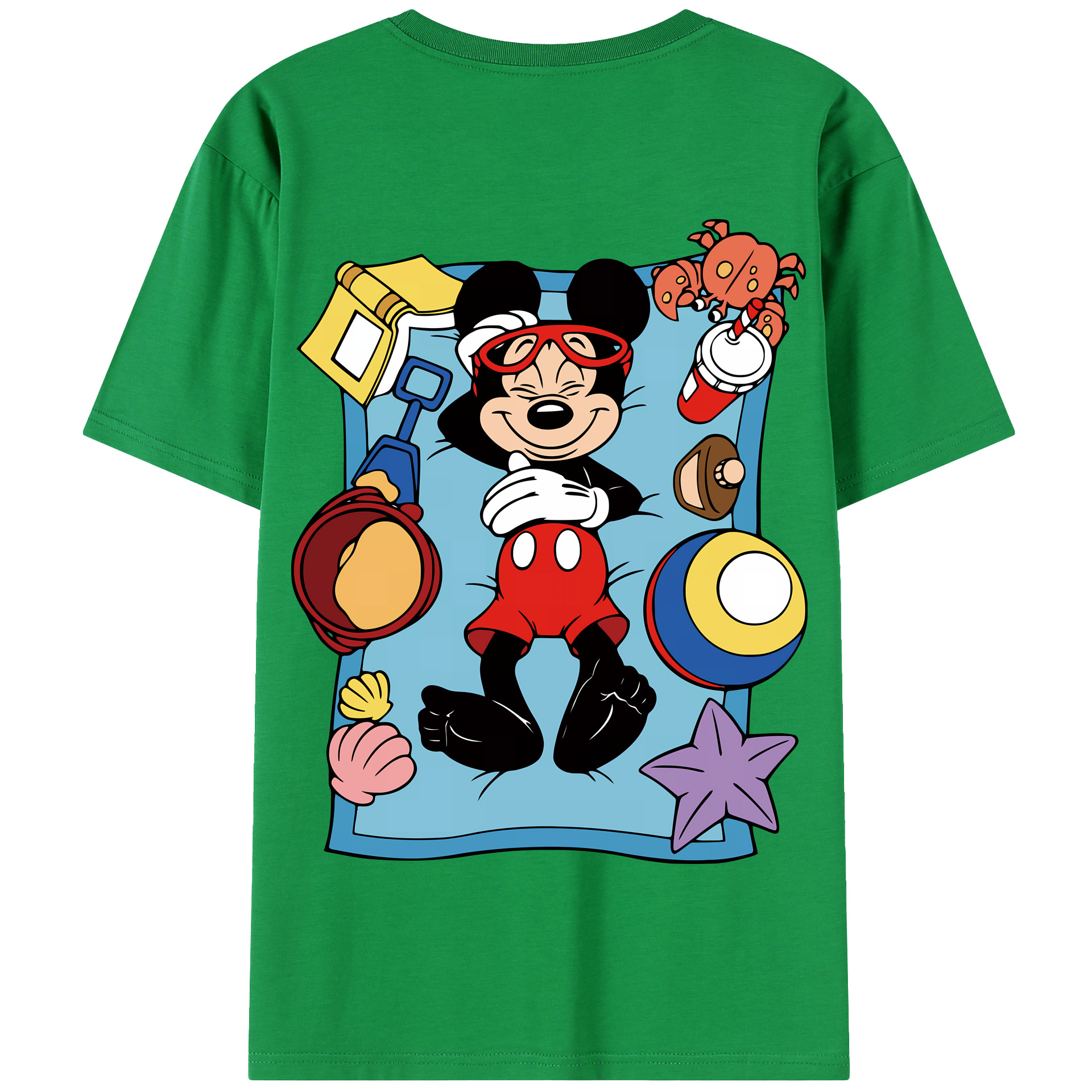 （画像用） ミッキーマウス Mickey Mouse 綿100％半袖Tシャツ（背面プリント）