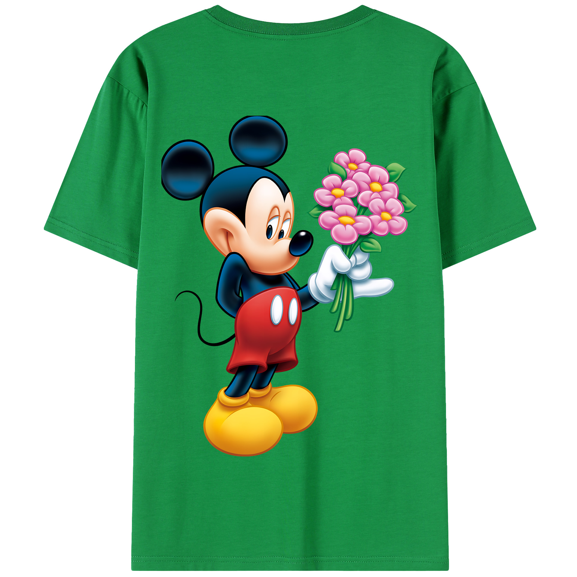 （画像用） ミッキーマウス Mickey Mouse 綿100％半袖Tシャツ（背面プリント）
