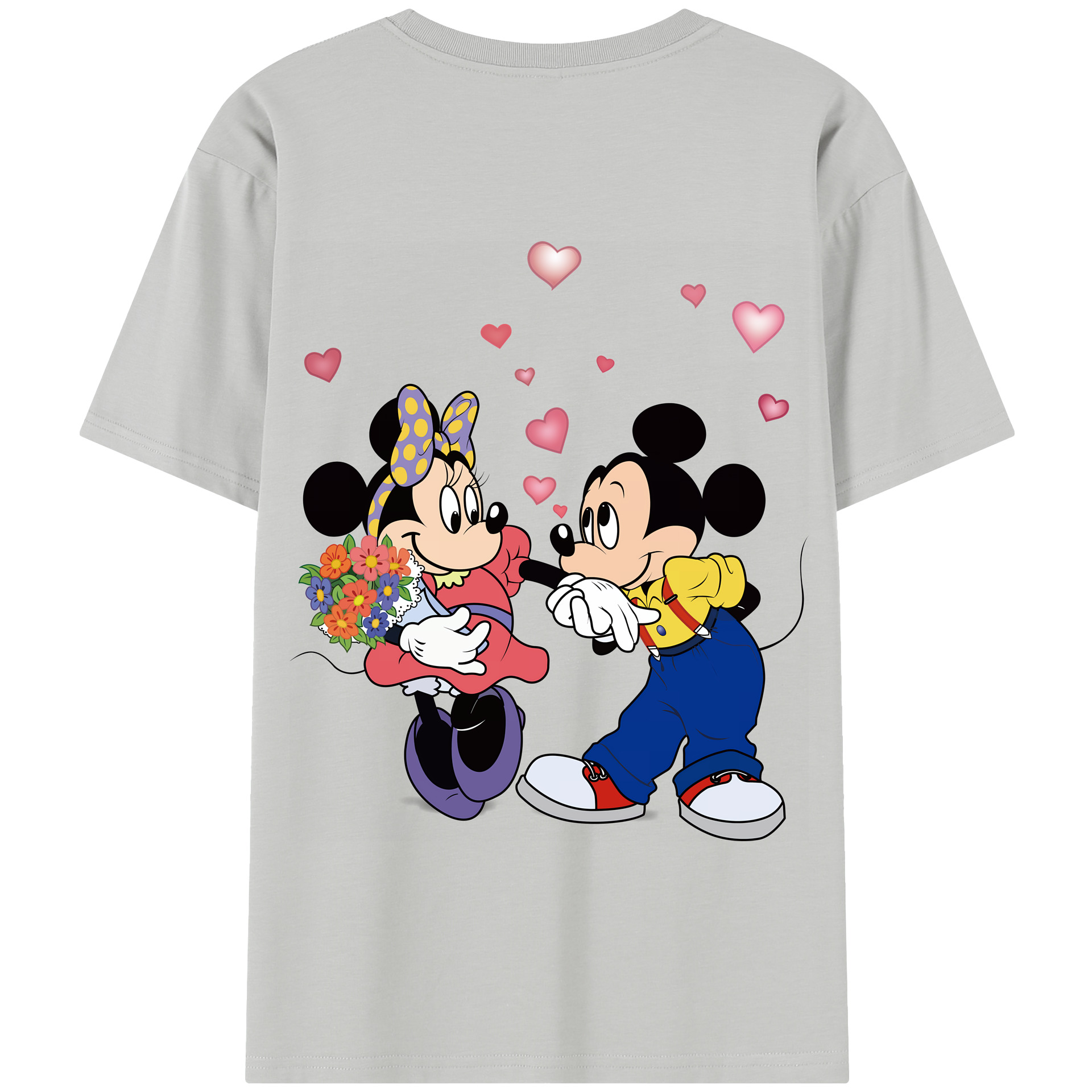 （画像用） ミッキーマウス Mickey Mouse 綿100％半袖Tシャツ（背面プリント）